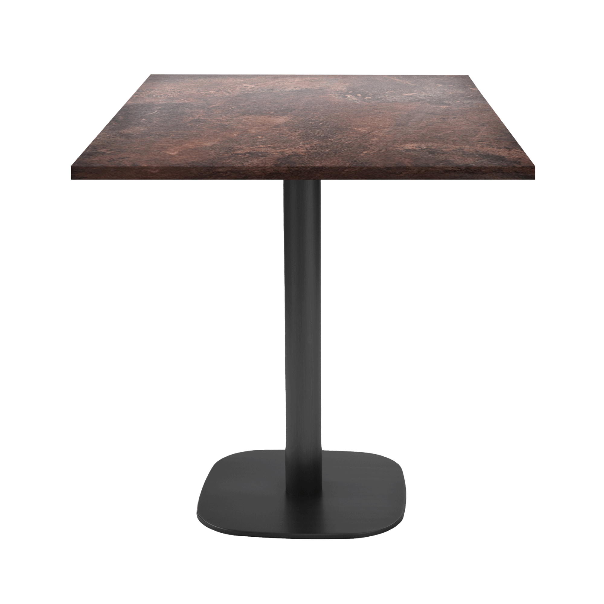 Table 70x70cm - modèle Round rouille roc