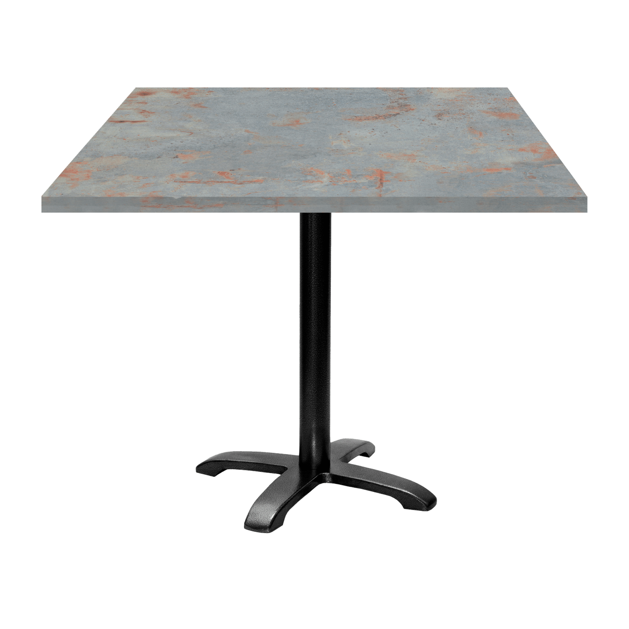 Table 90x90cm - modèle Bazila gris rouille