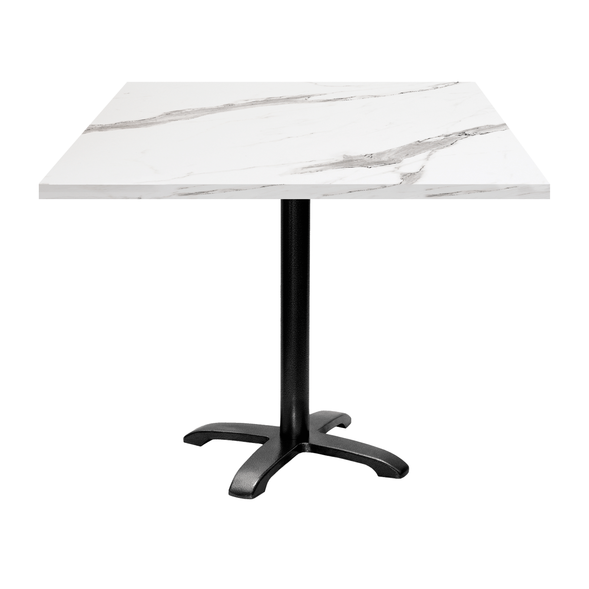 Table 90x90cm - modèle Bazila marbre blanc