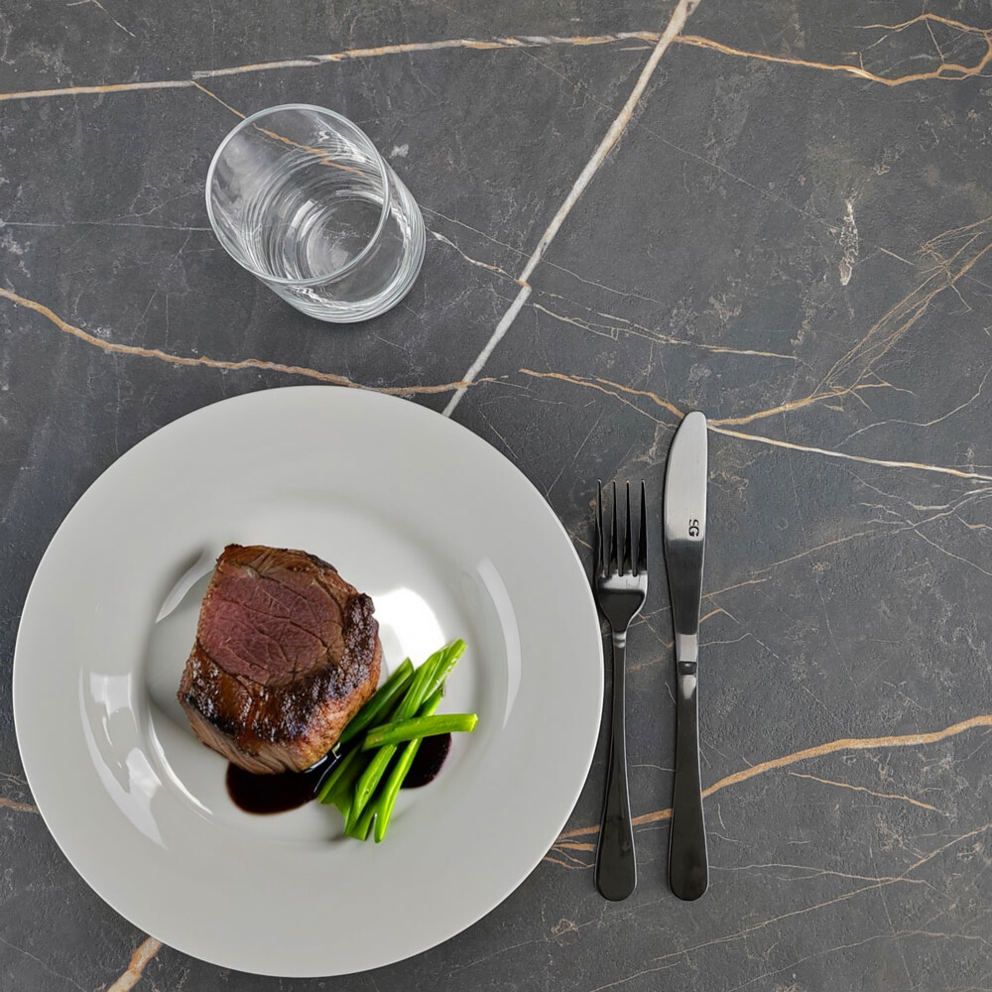 Table Ø120cm Rome bistrot marbre feu