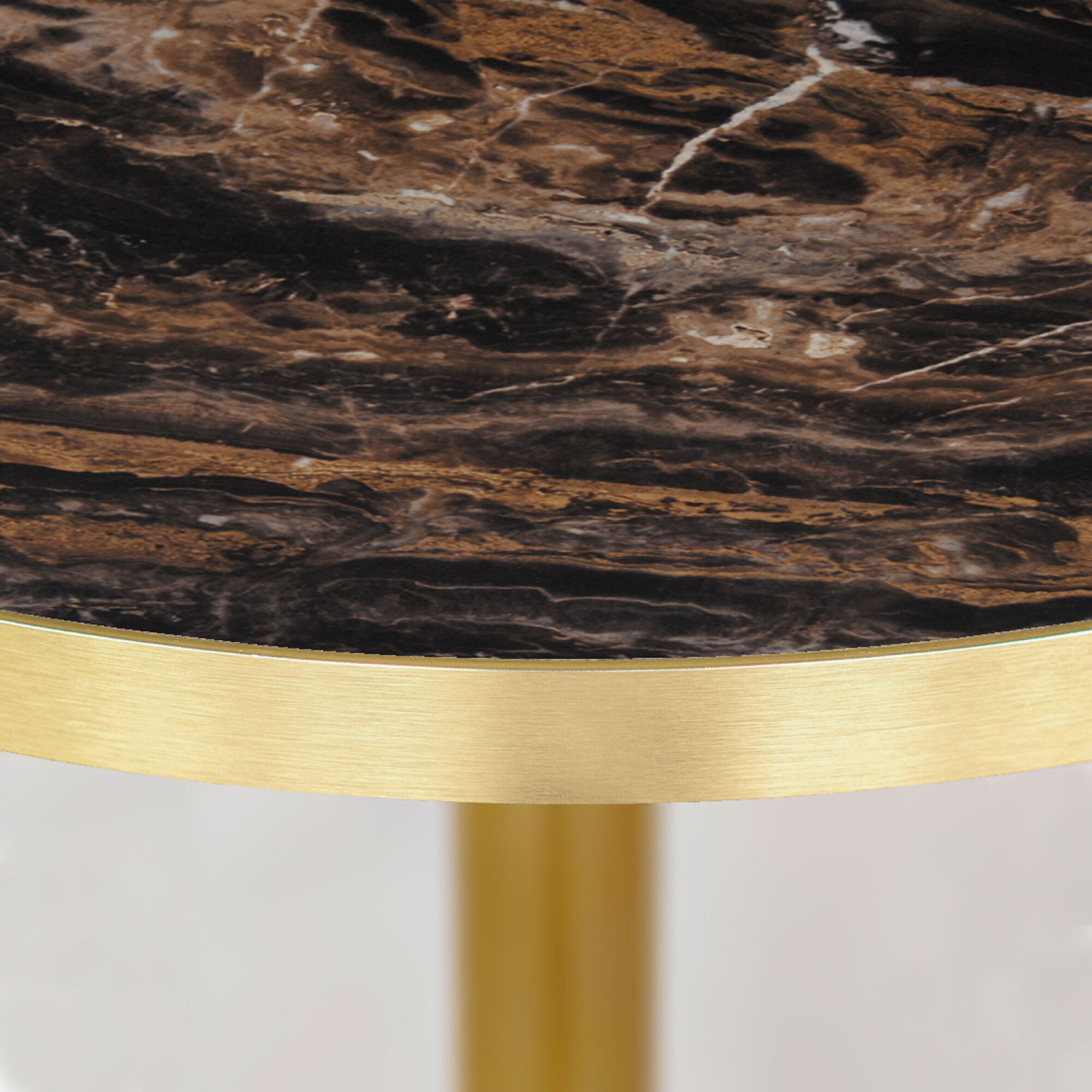 Table Ø120cm Rome bistrot marbre veiné glossy