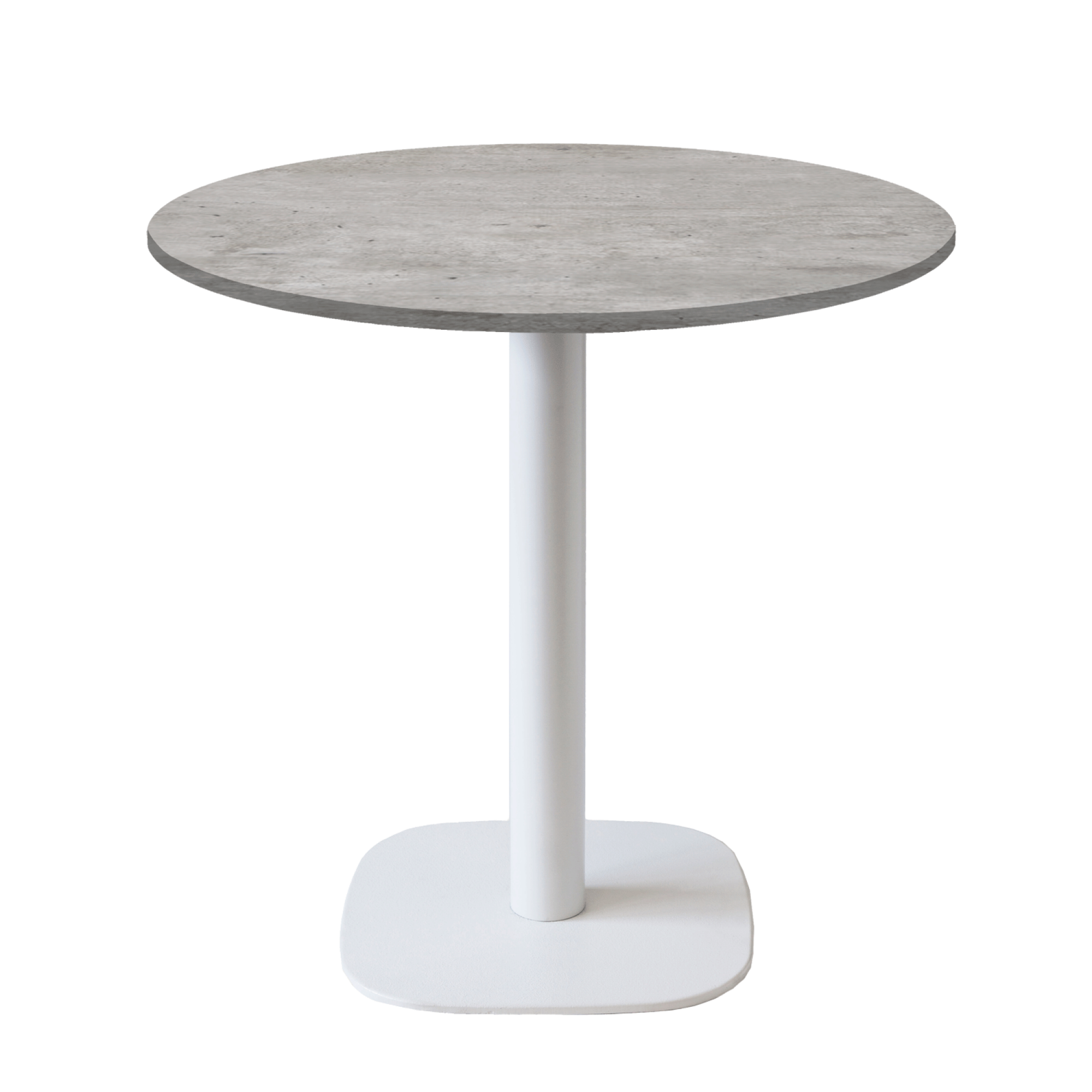 Table Ø70cm - modèle Round pied blanc béton naturel