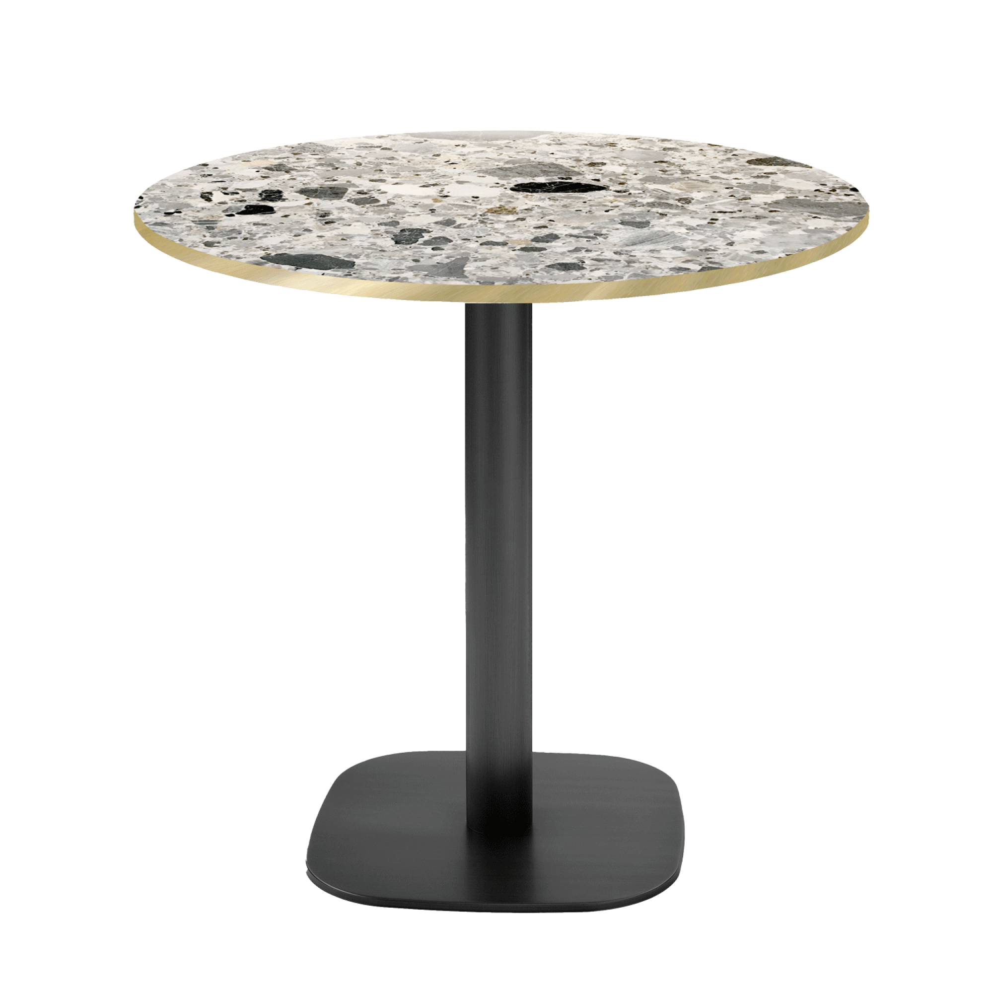 Table Ø70cm - modèle Round terrazzo cepp chants laiton
