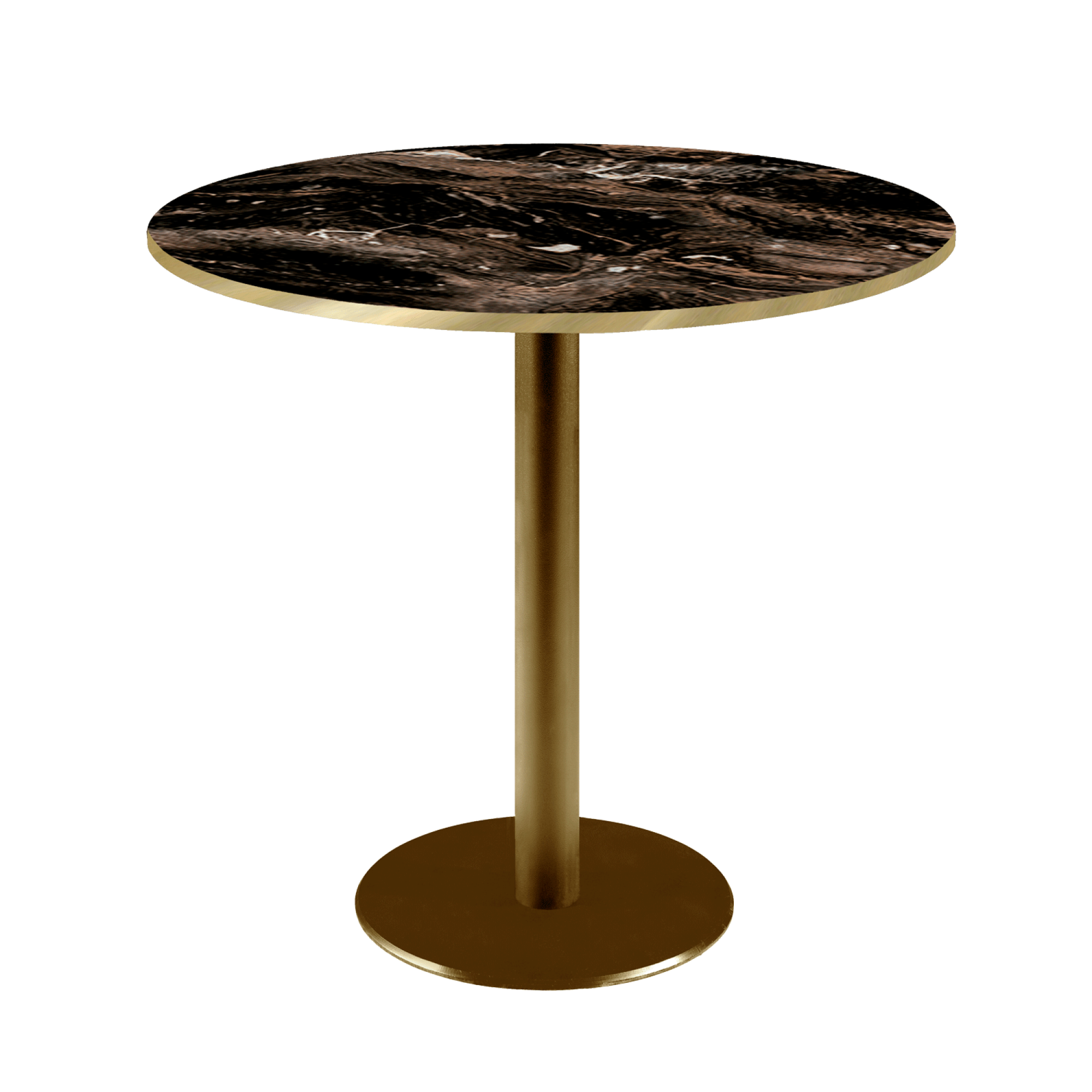Table Ø70cm Rome bistrot marbre veiné glossy