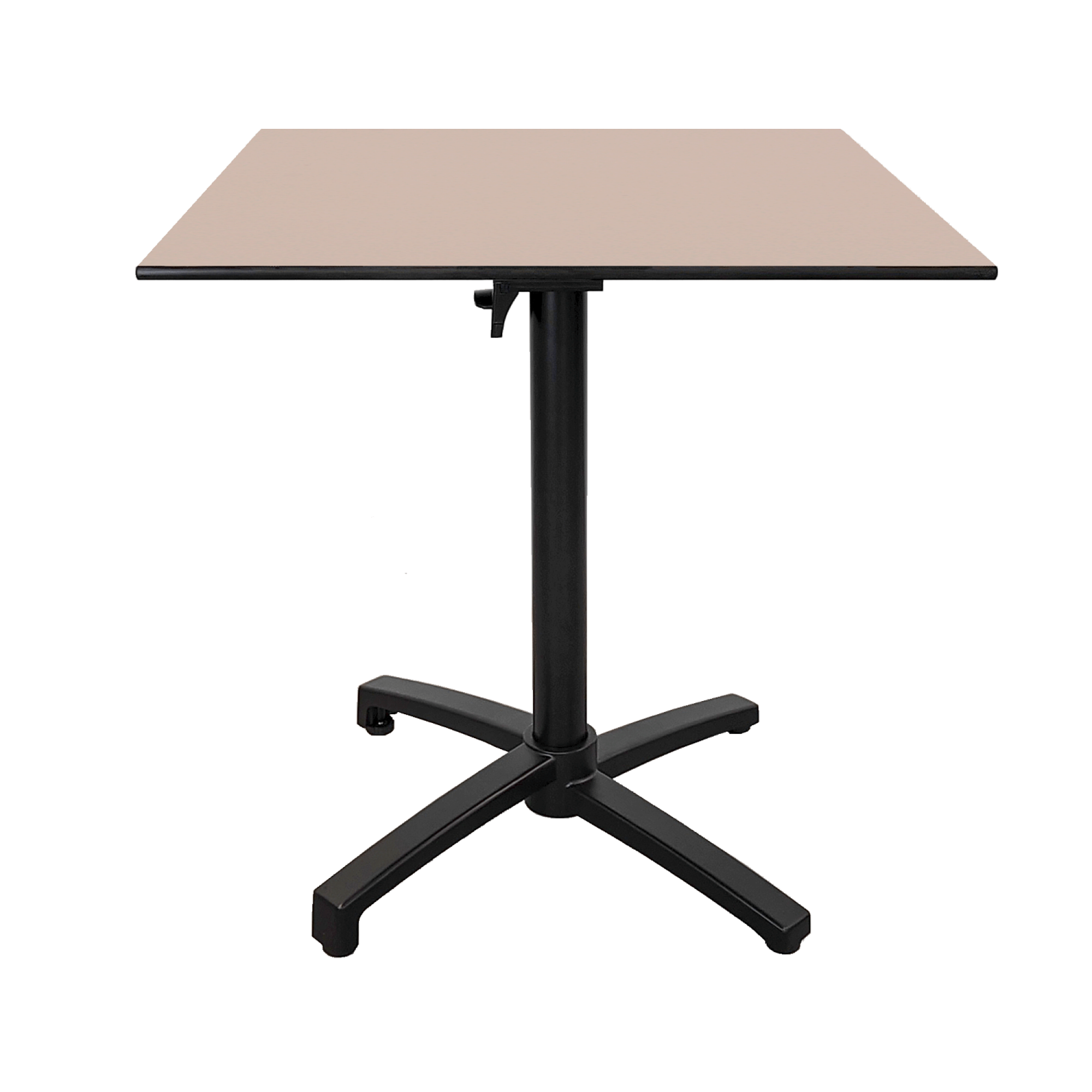 Table pliable pour terrasse en Compact HPL beige 70x70