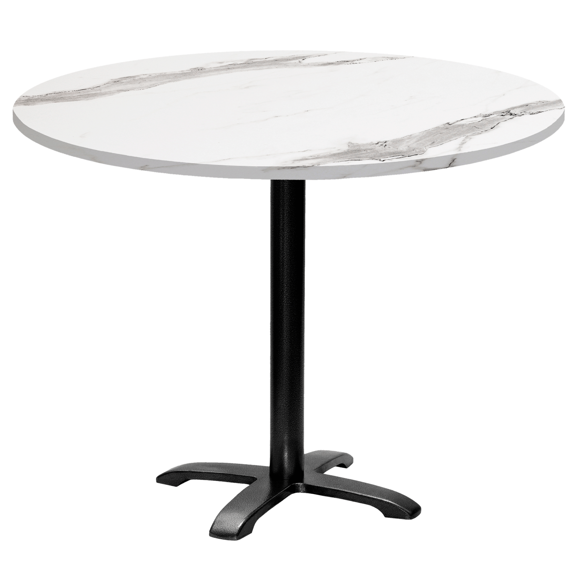 Table ronde Ø110cm - modèle Bazila marbre blanc