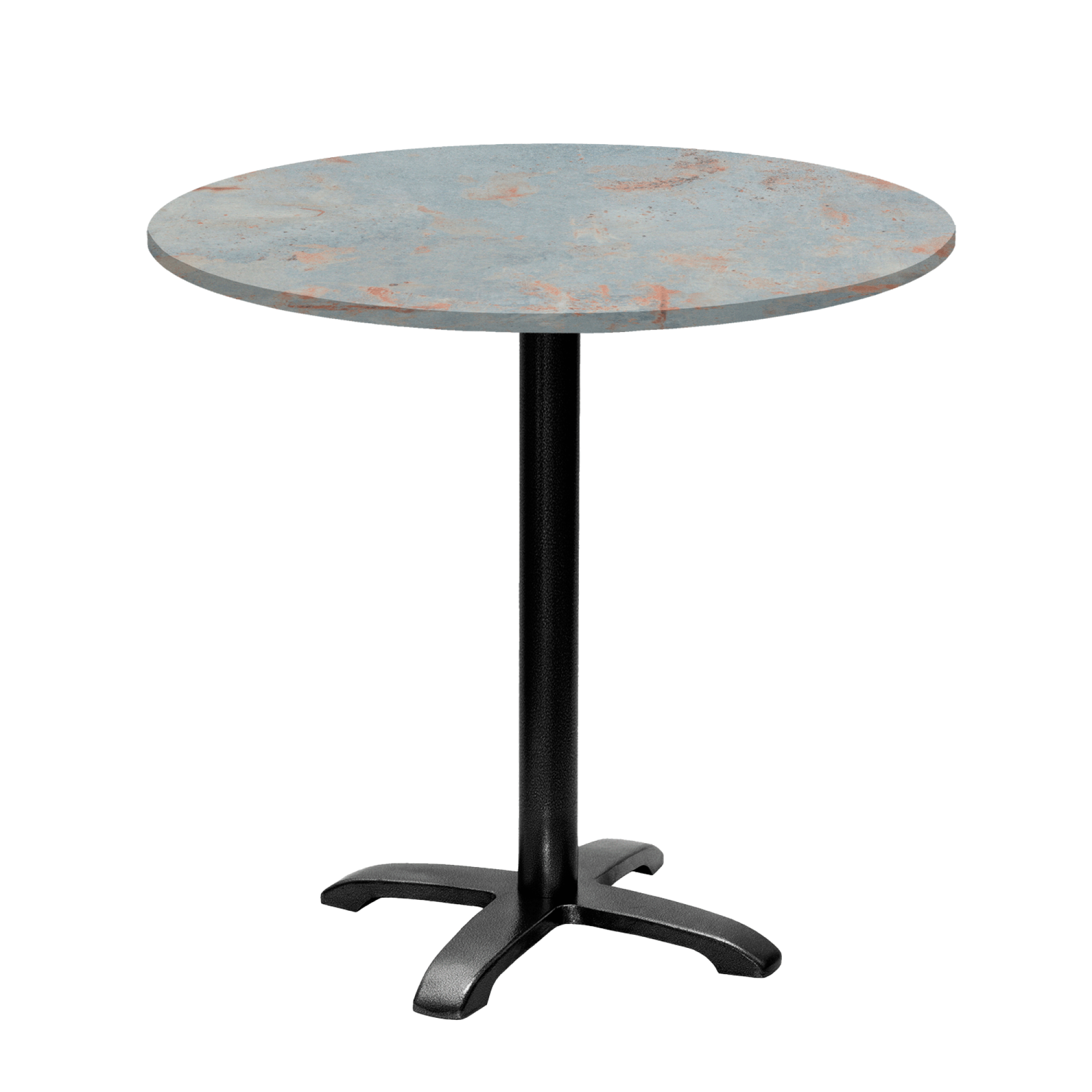 Table ronde Ø80cm - modèle Bazila gris rouille