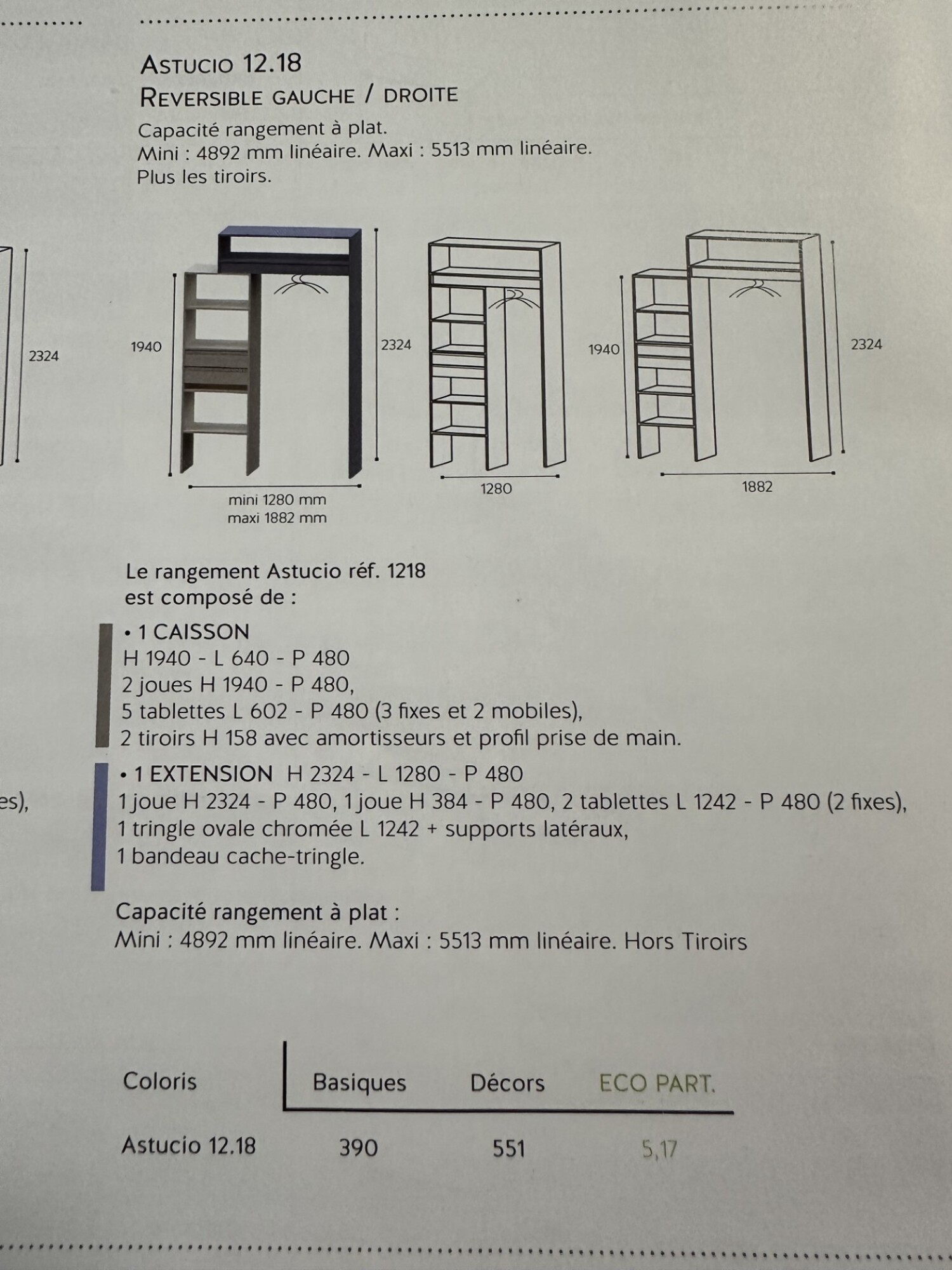 Dressing modulaire COULIDOOR 12.18