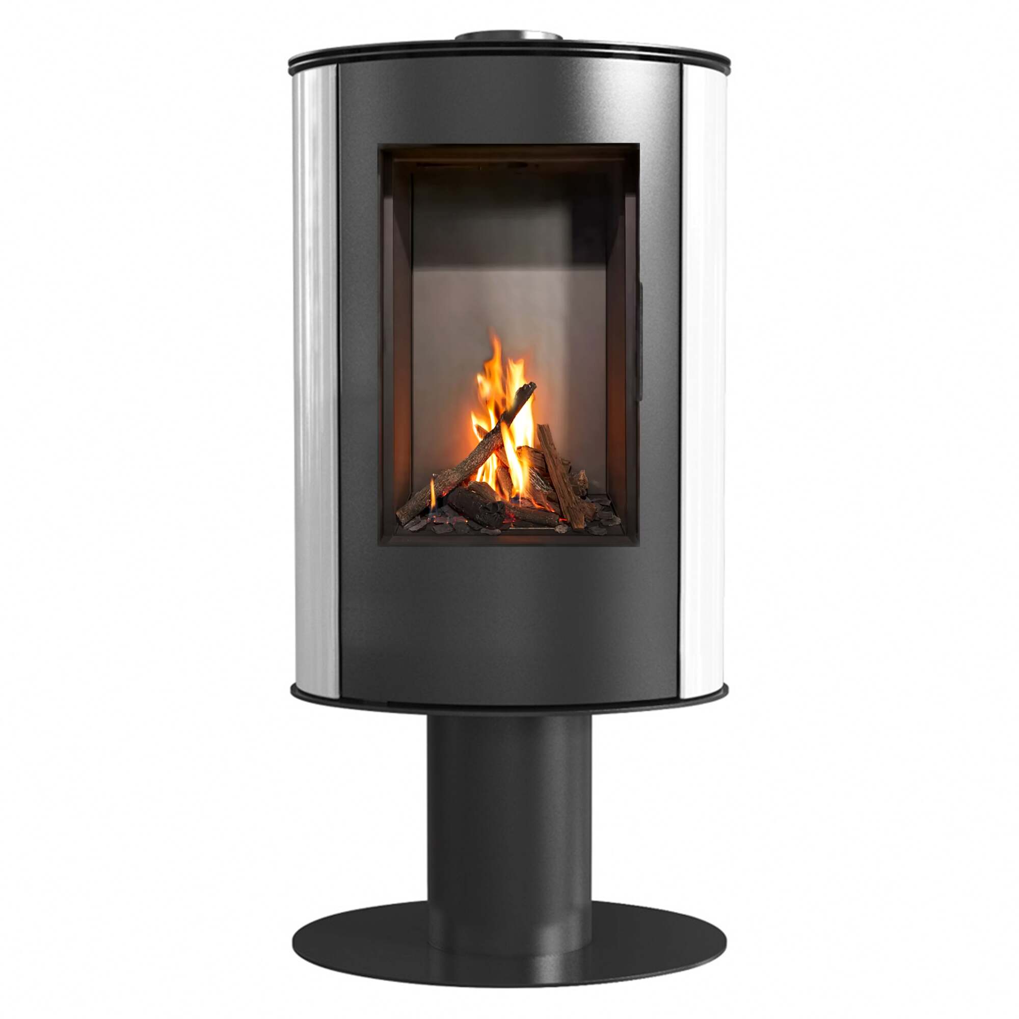 Poêle à bois pivotant