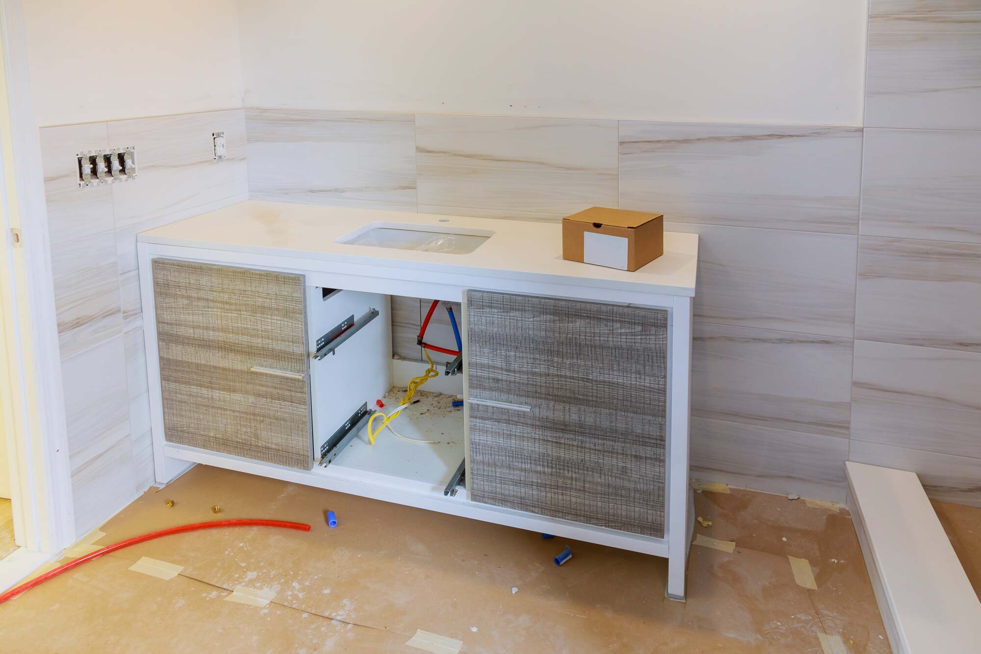 Meuble simple vasque plan large