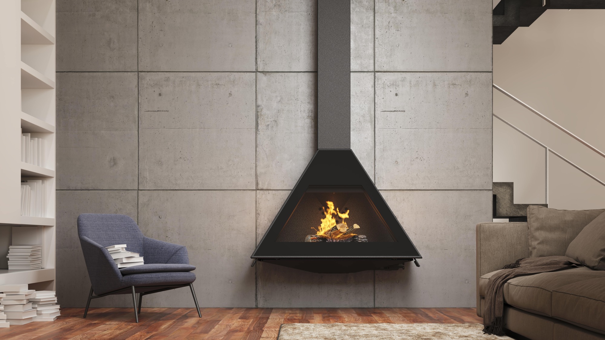 Poêle à bois suspendu Panadero