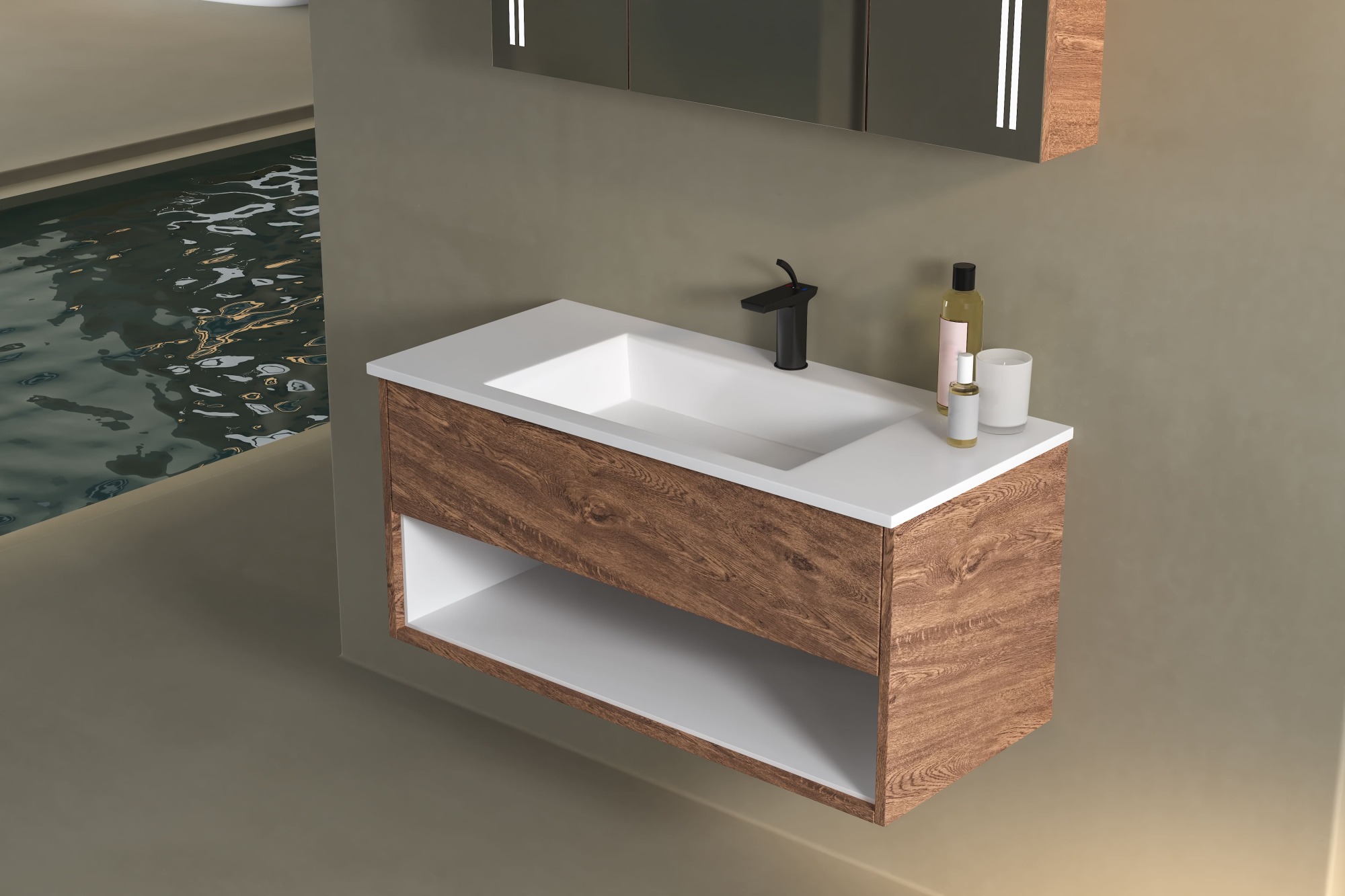 Fourniture et pose  vasque suspendu