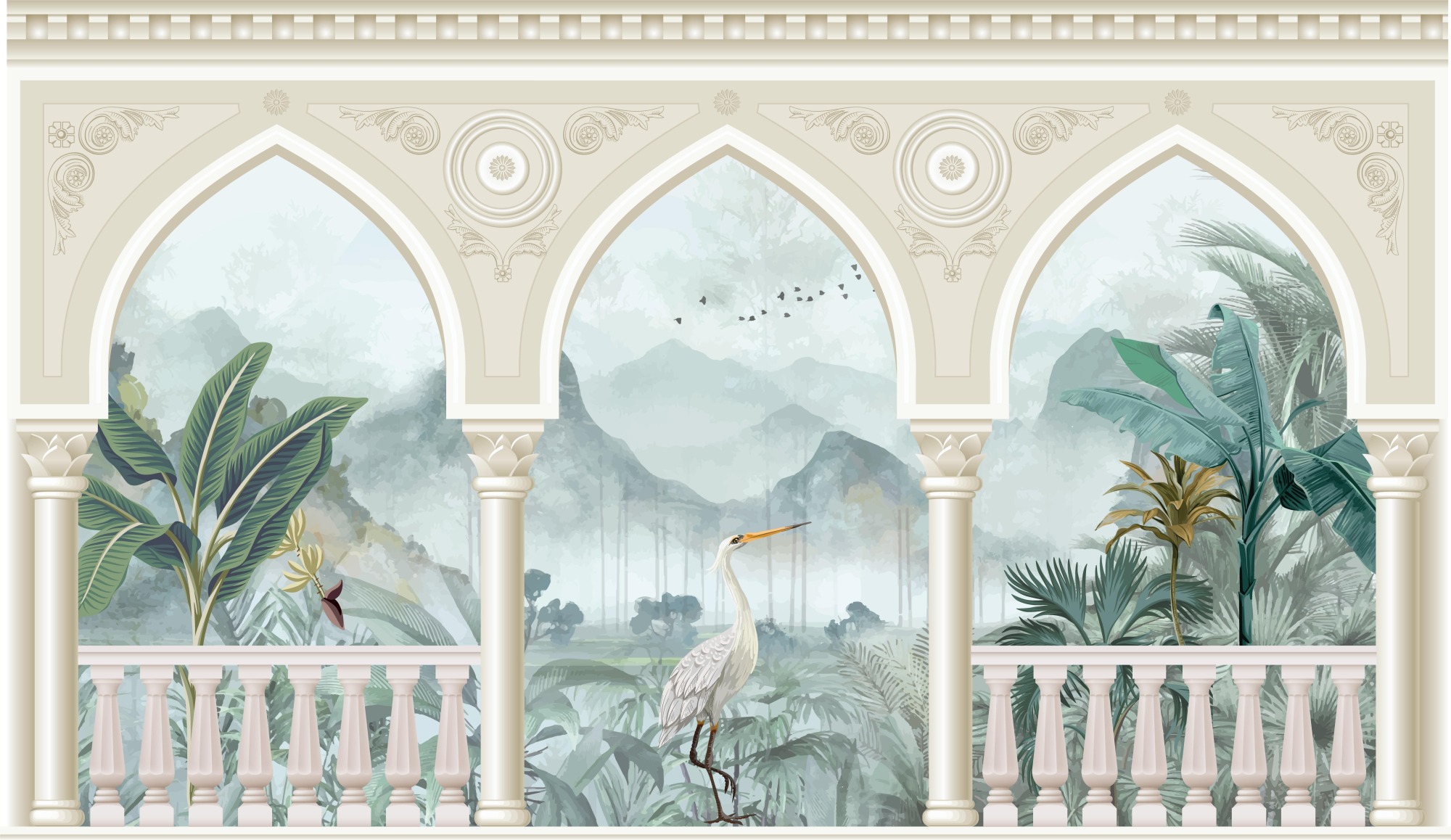 Pose de papier peint panoramique