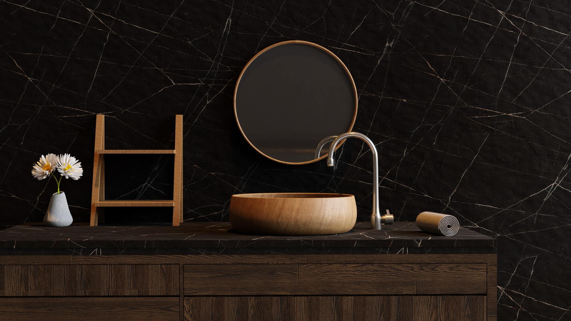 Fourniture et pose vasque en bois