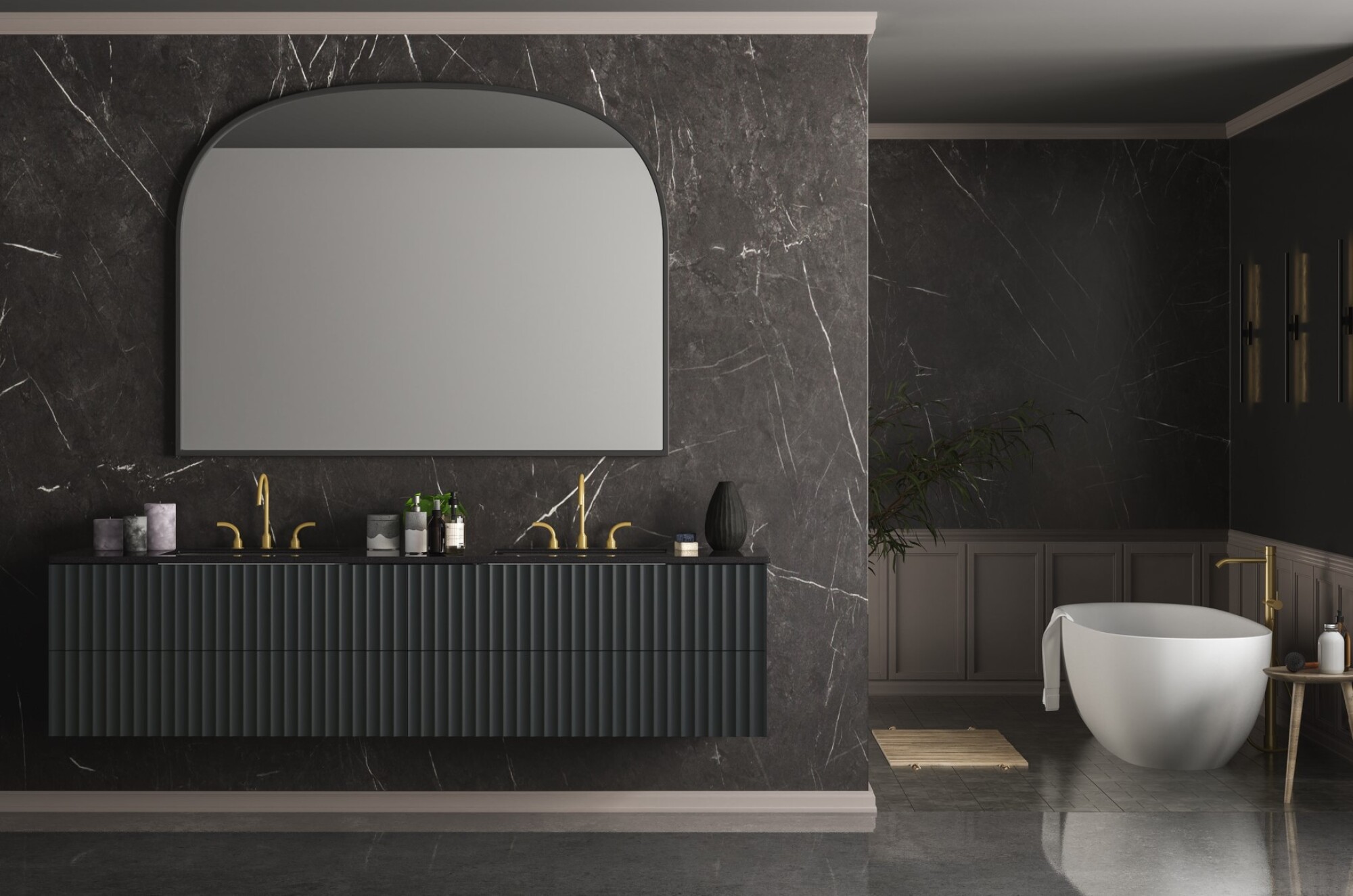 Meuble salle de bain noir