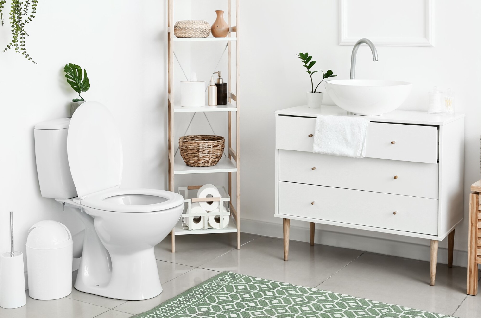 Pose de commode de salle de bain