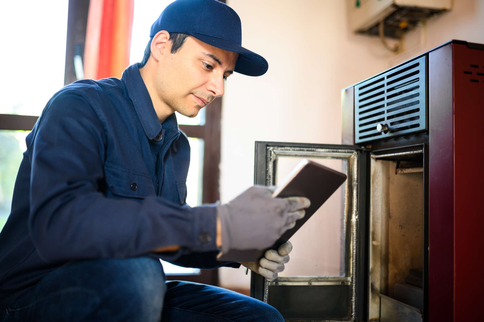 Installation de poêle à granulés