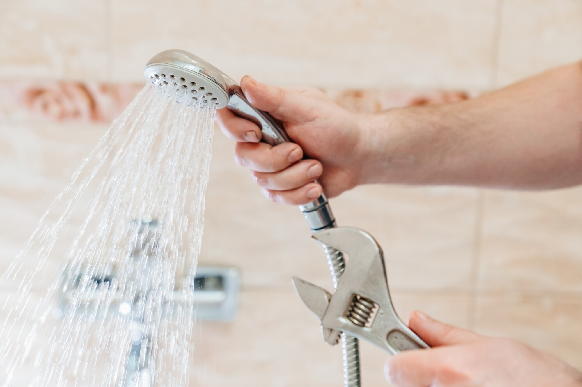 Pose de pommeau de douche