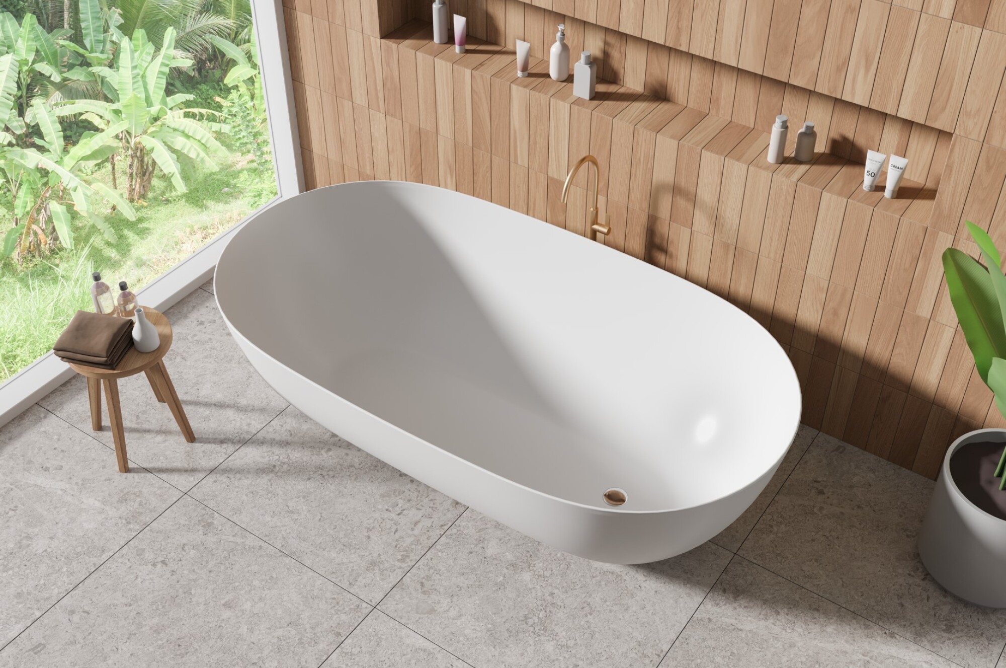 Installation baignoire ovale