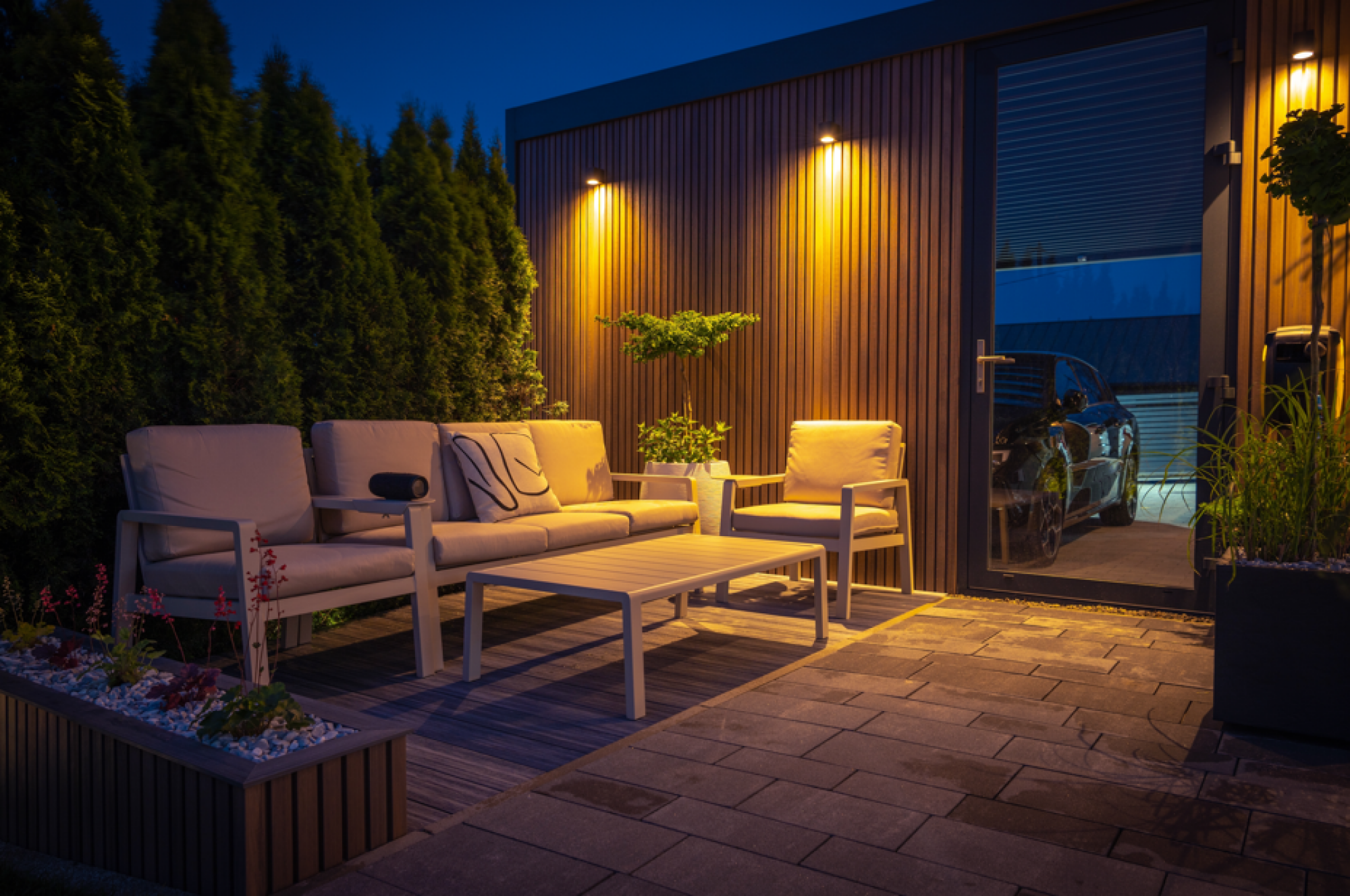 Installation d'éclairage de jardin