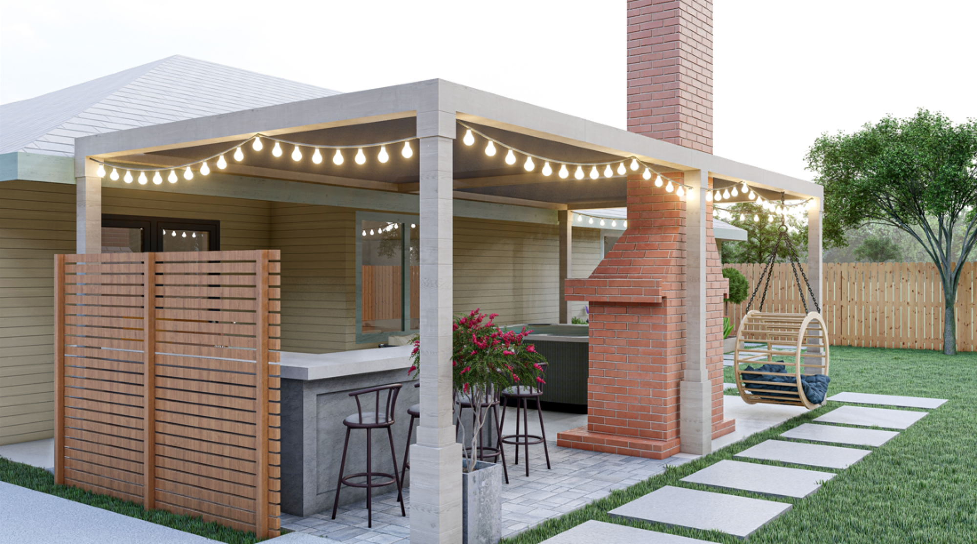 Pergola avec éclairage led
