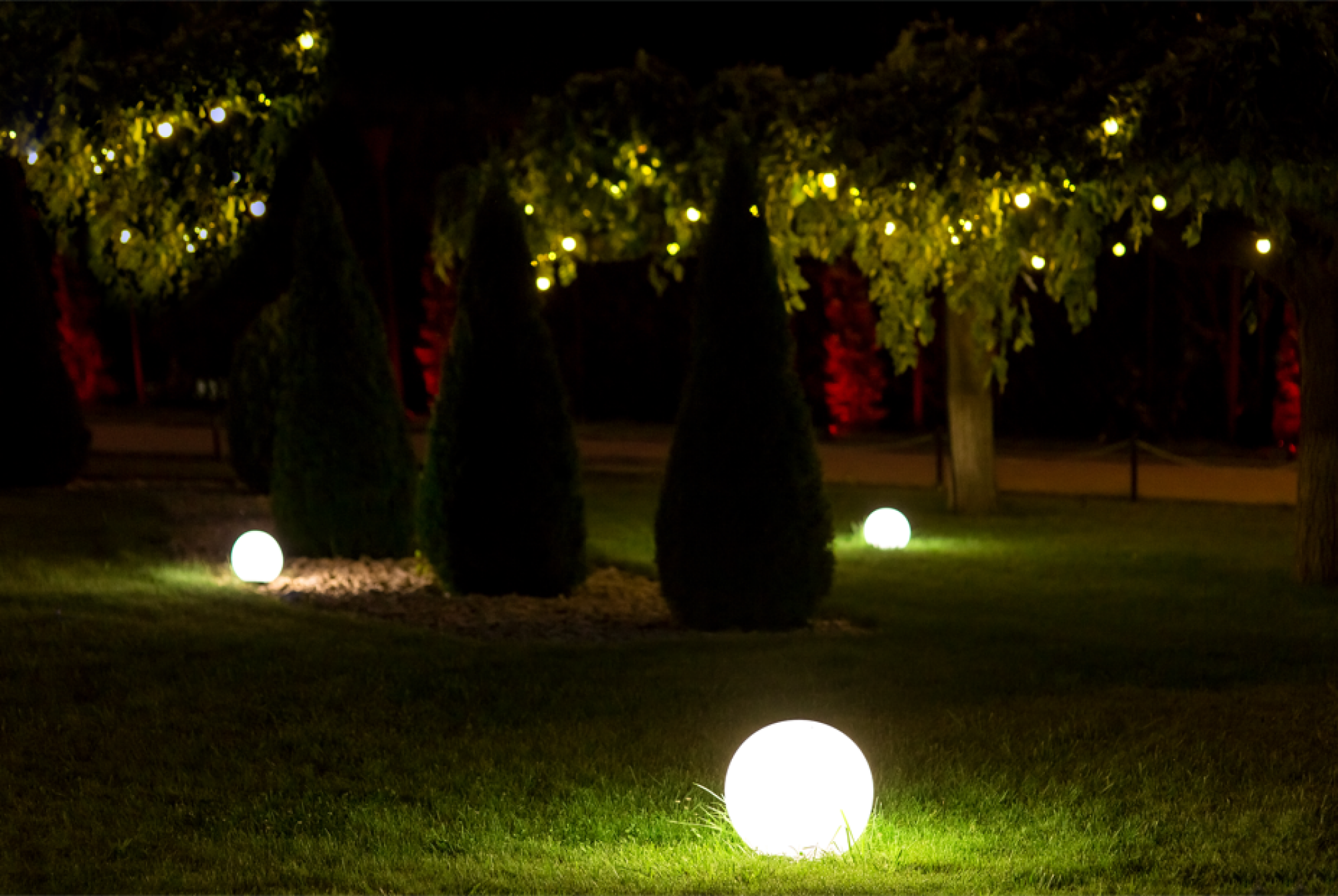 Pose de décorations lumineuses