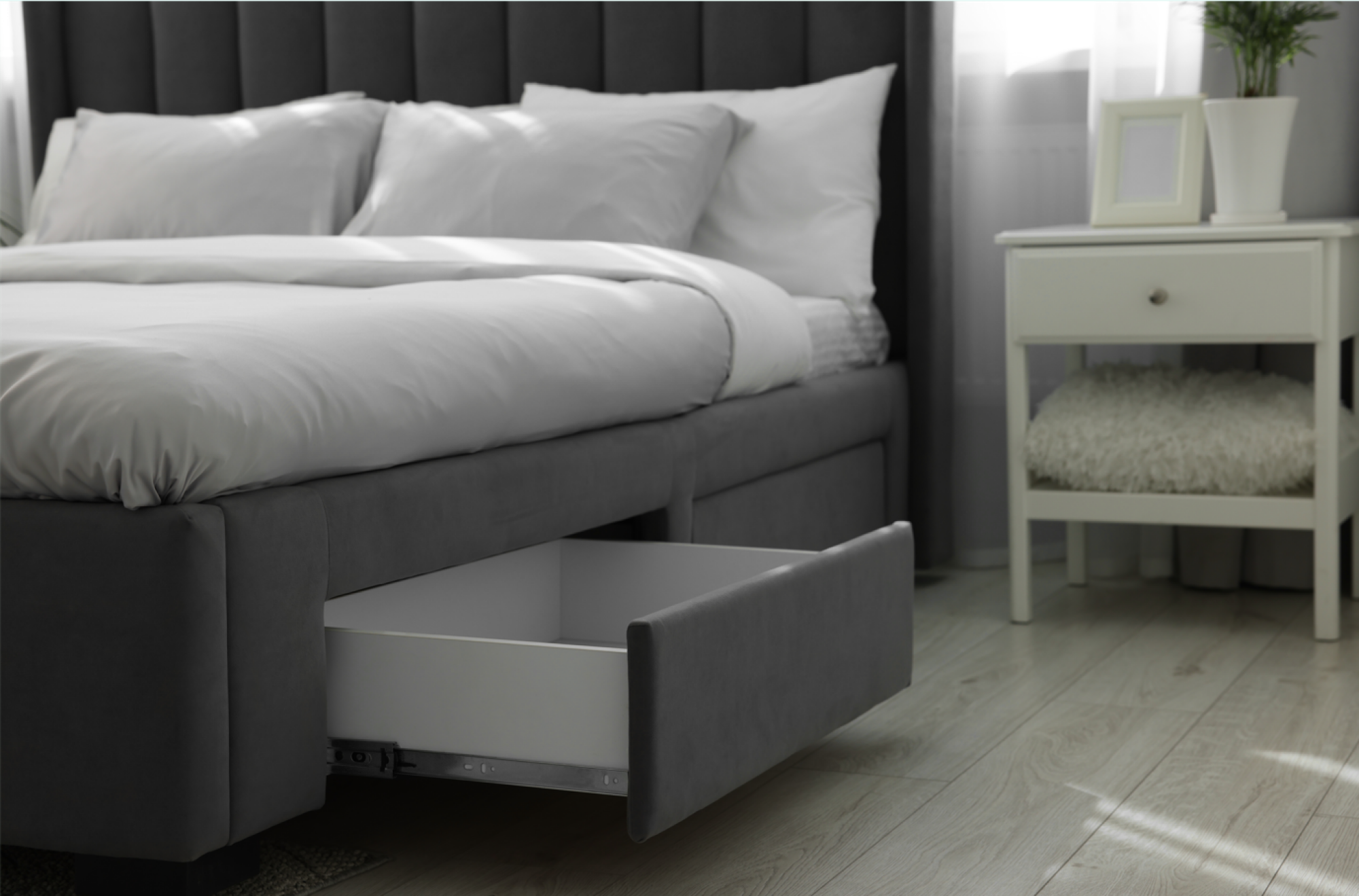 Sommier lit double avec rangement