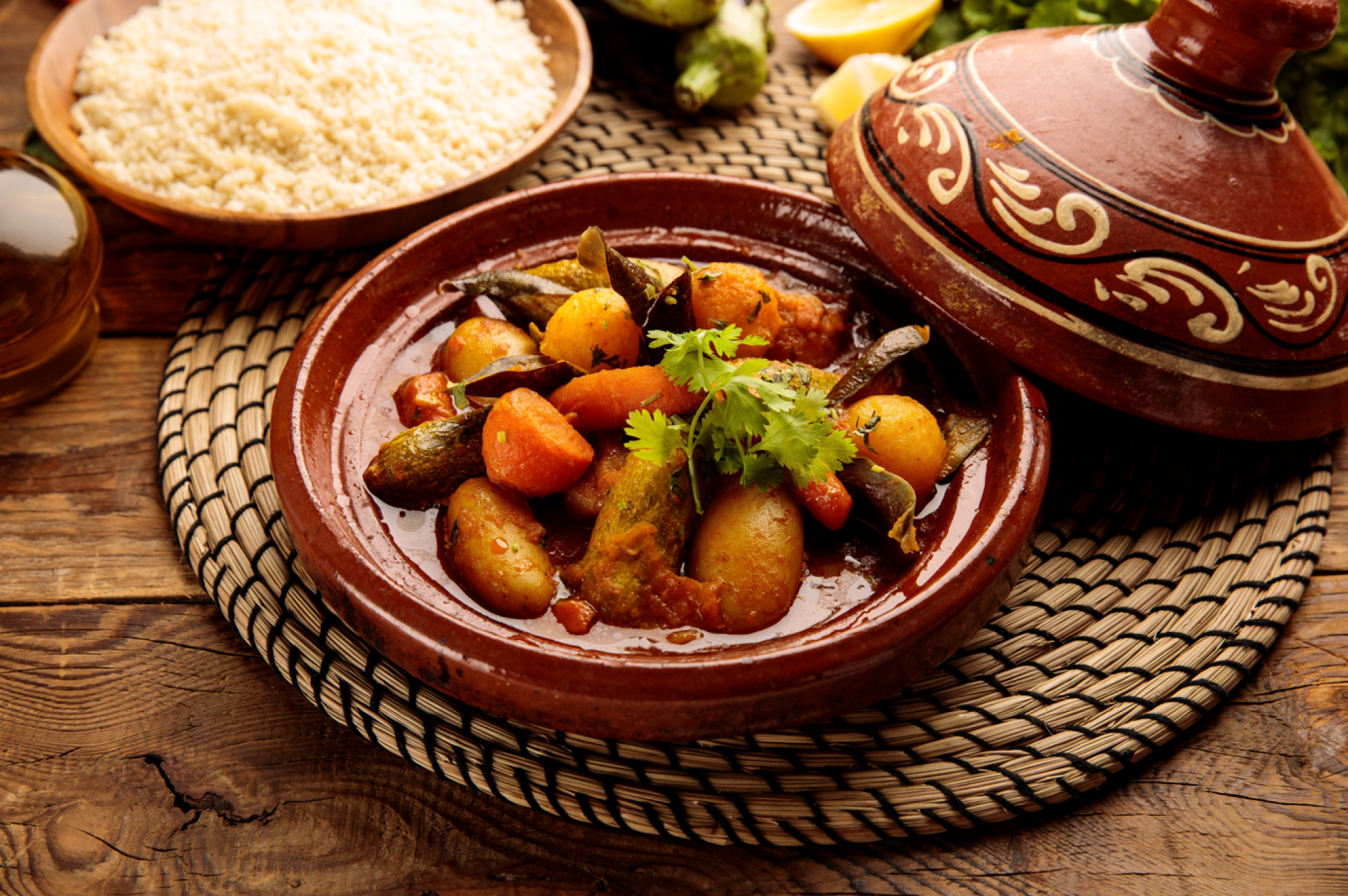 Tajine en terre cuite émaillée