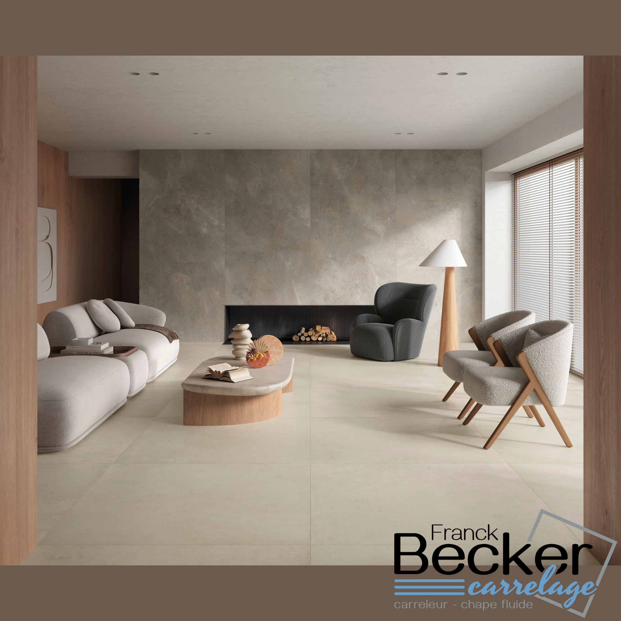 Pose de carrelage au format 120x120cm