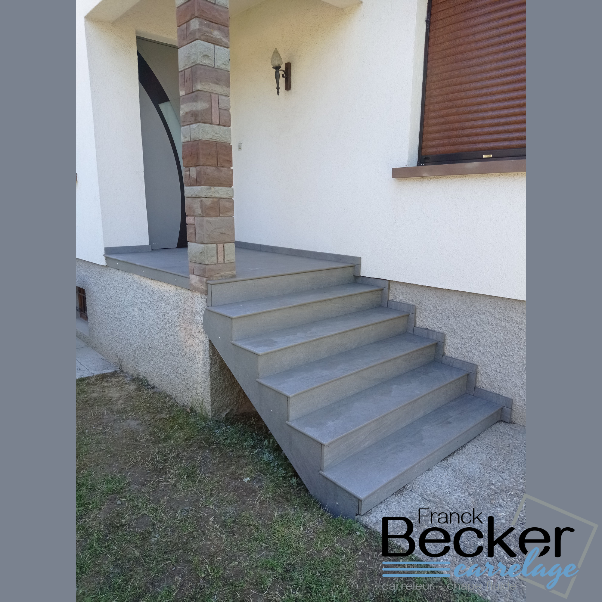 Pose de dalles céramique 20mm sur vos escaliers