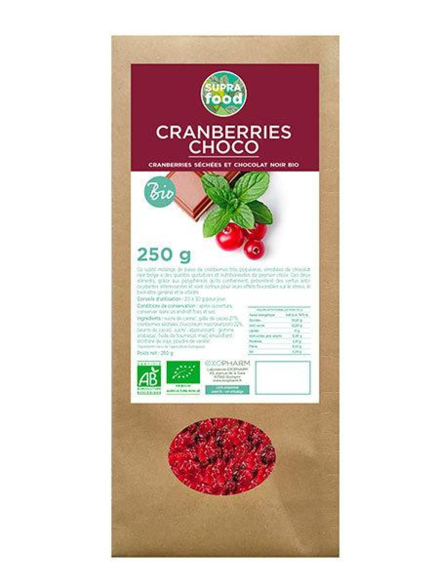 Chocolat & Cranberries biologiques 250 g