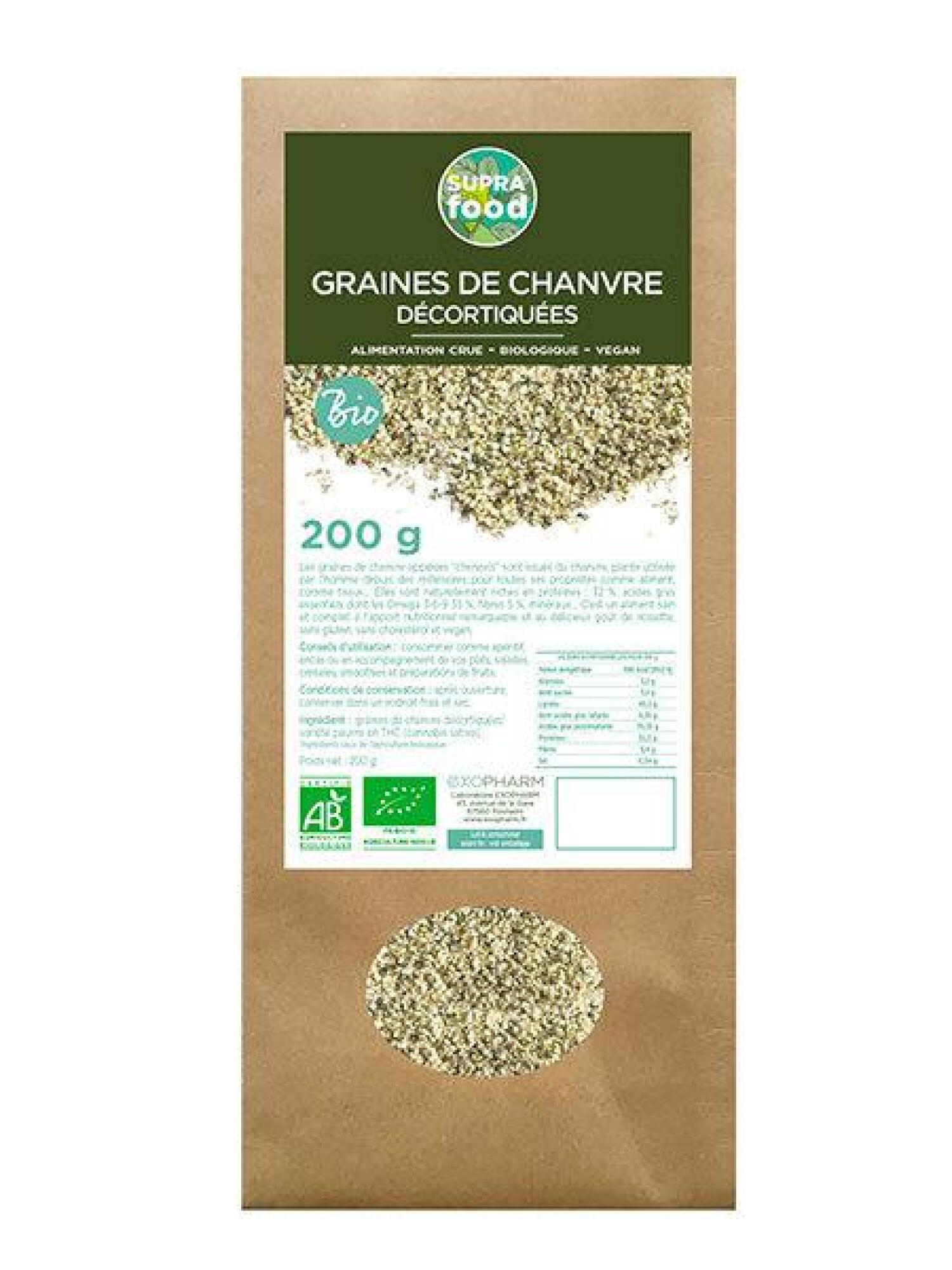 Graine de Chanvre biologique* décortiquée 200g