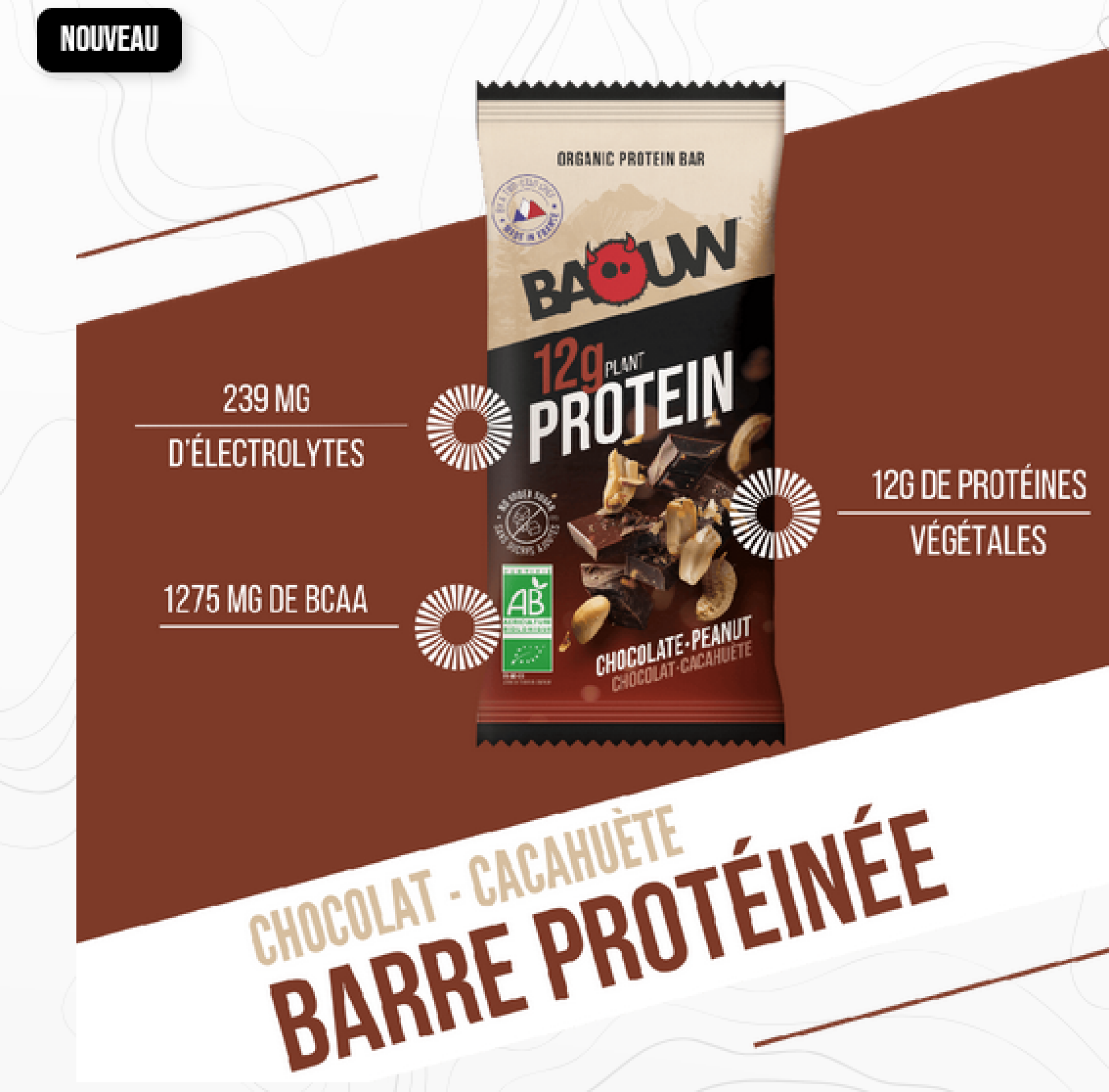 Baouw Barre Protéinée - Chocolat Cacahuète