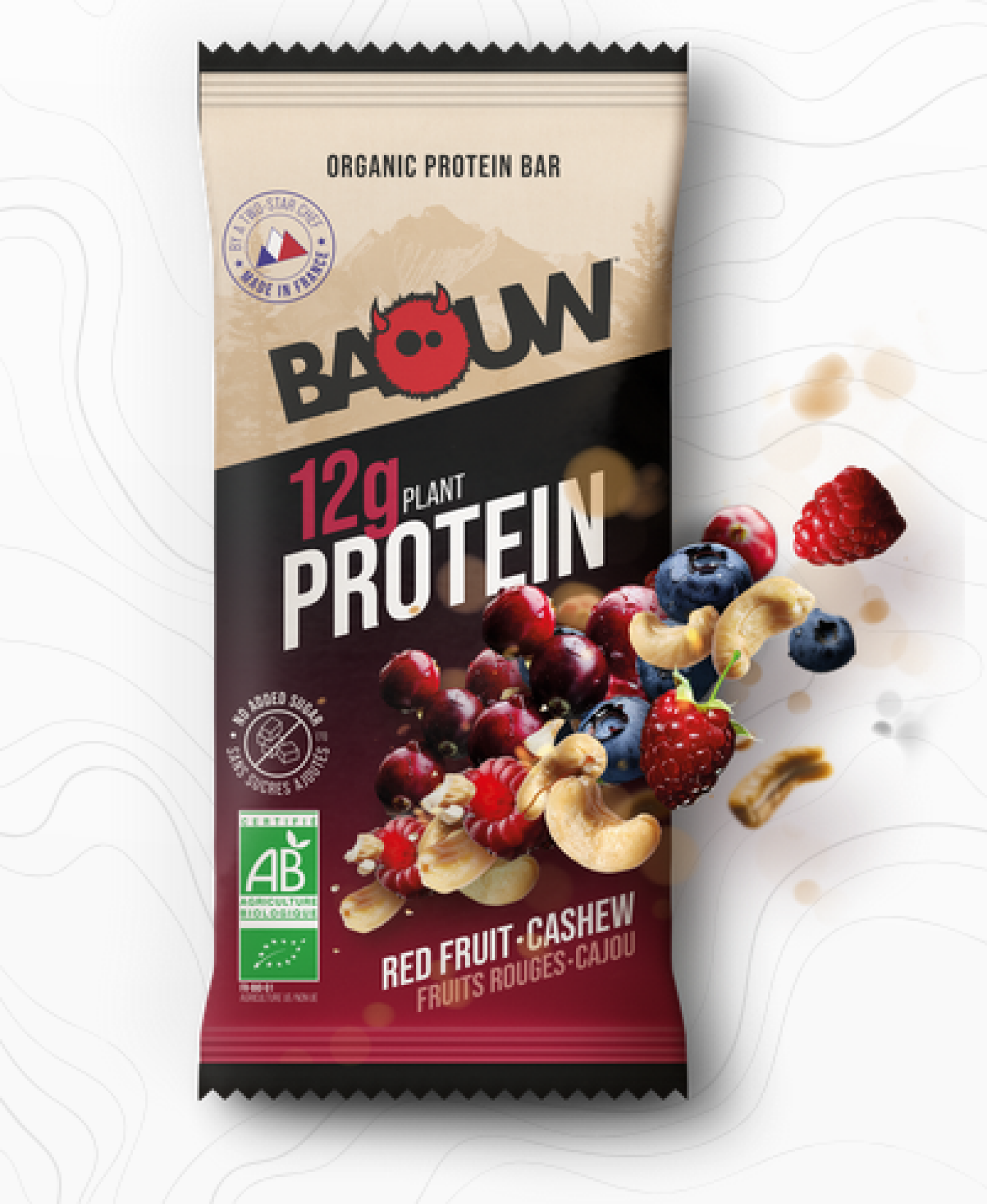 Baouw Barre Protéinée - Fruits Rouges Cajou