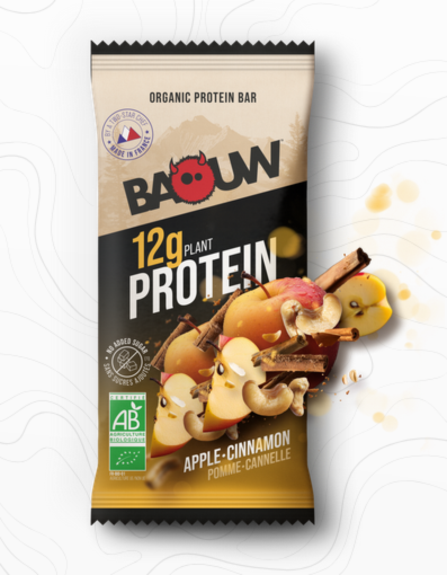 Baouw Barre Protéinée - Pomme Cannelle