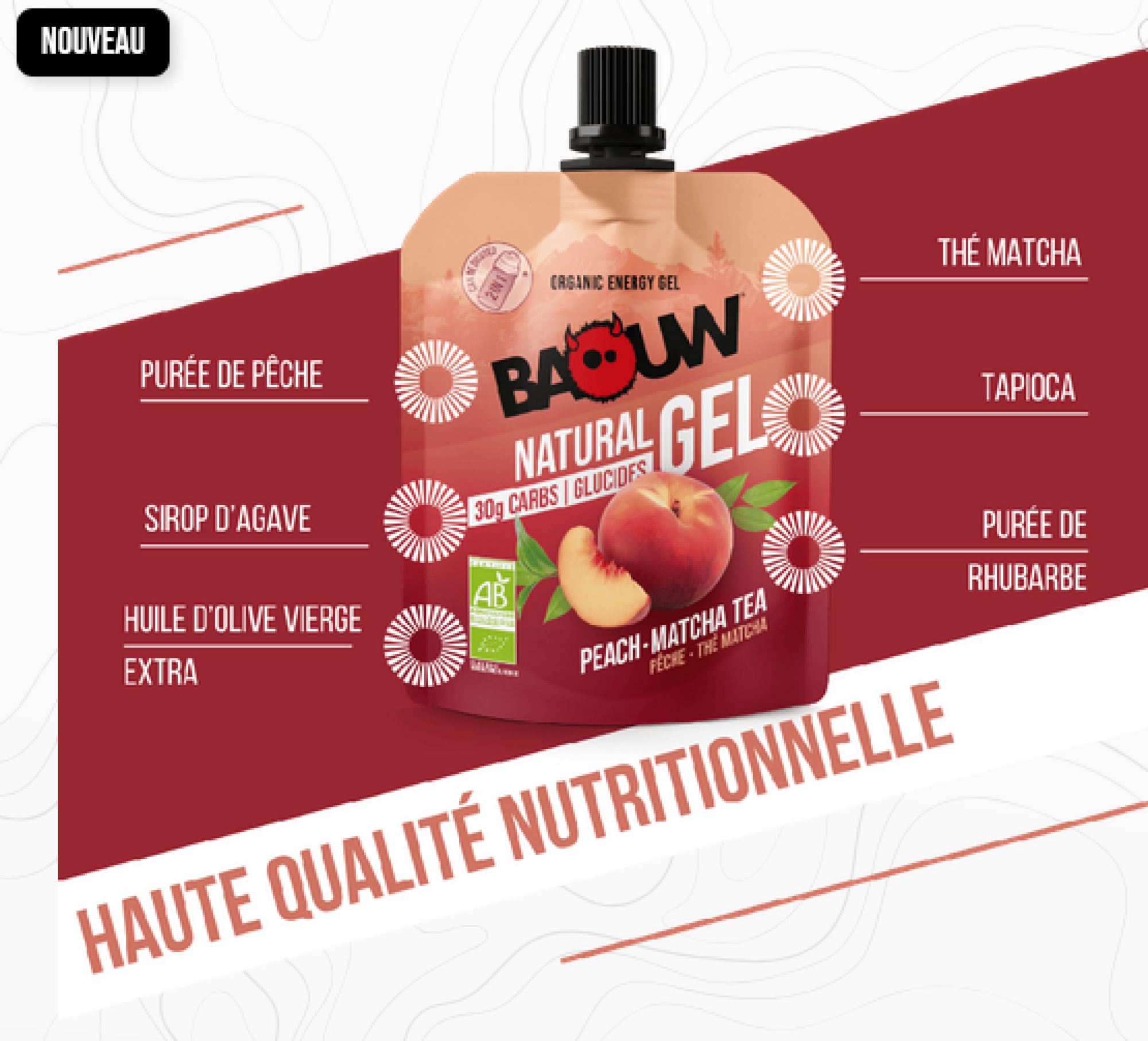 Gel Energetique - Pêche Thé Matcha