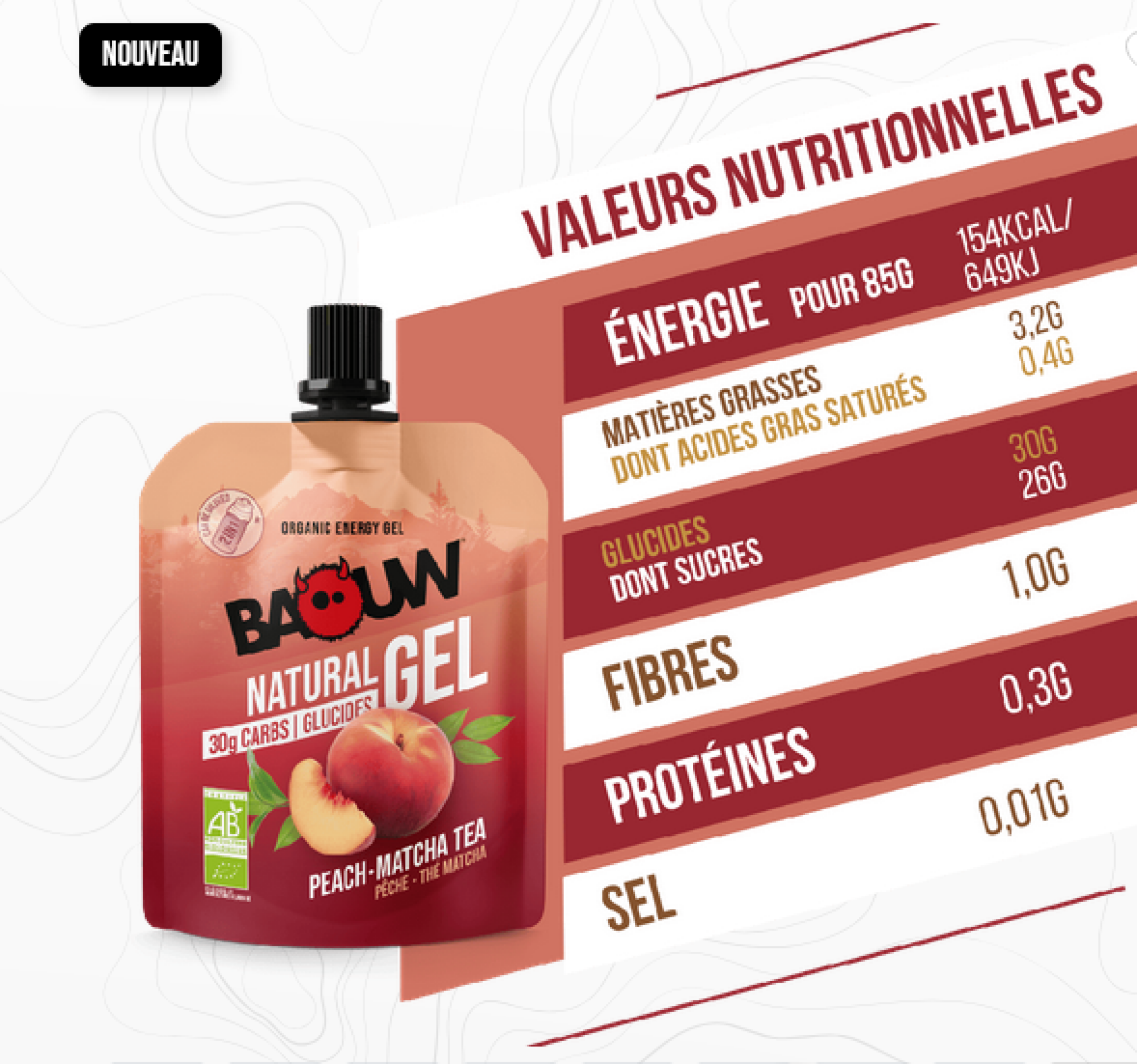 Gel Energetique - Pêche Thé Matcha