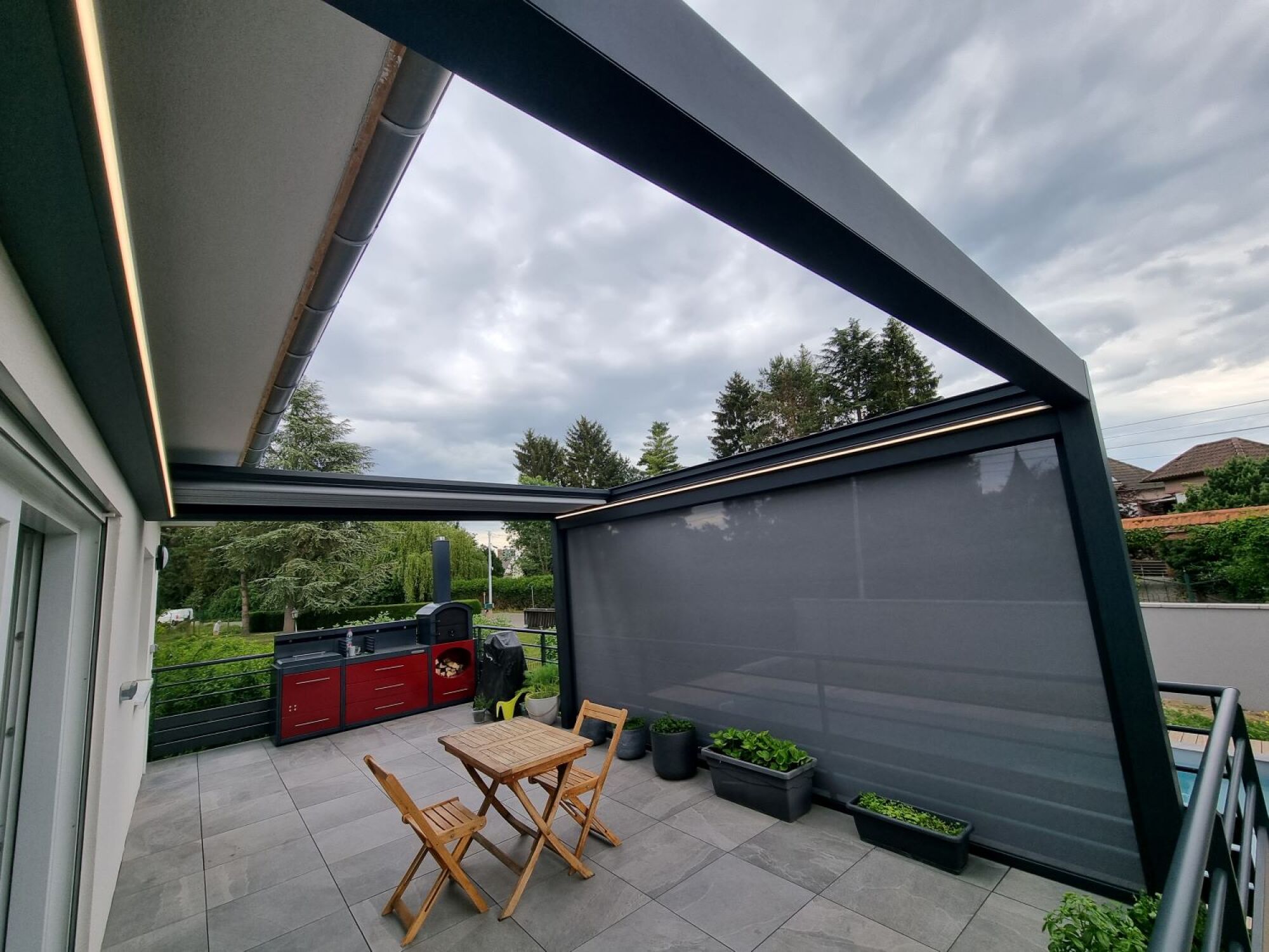 Pergola aluminium toile rétractable
