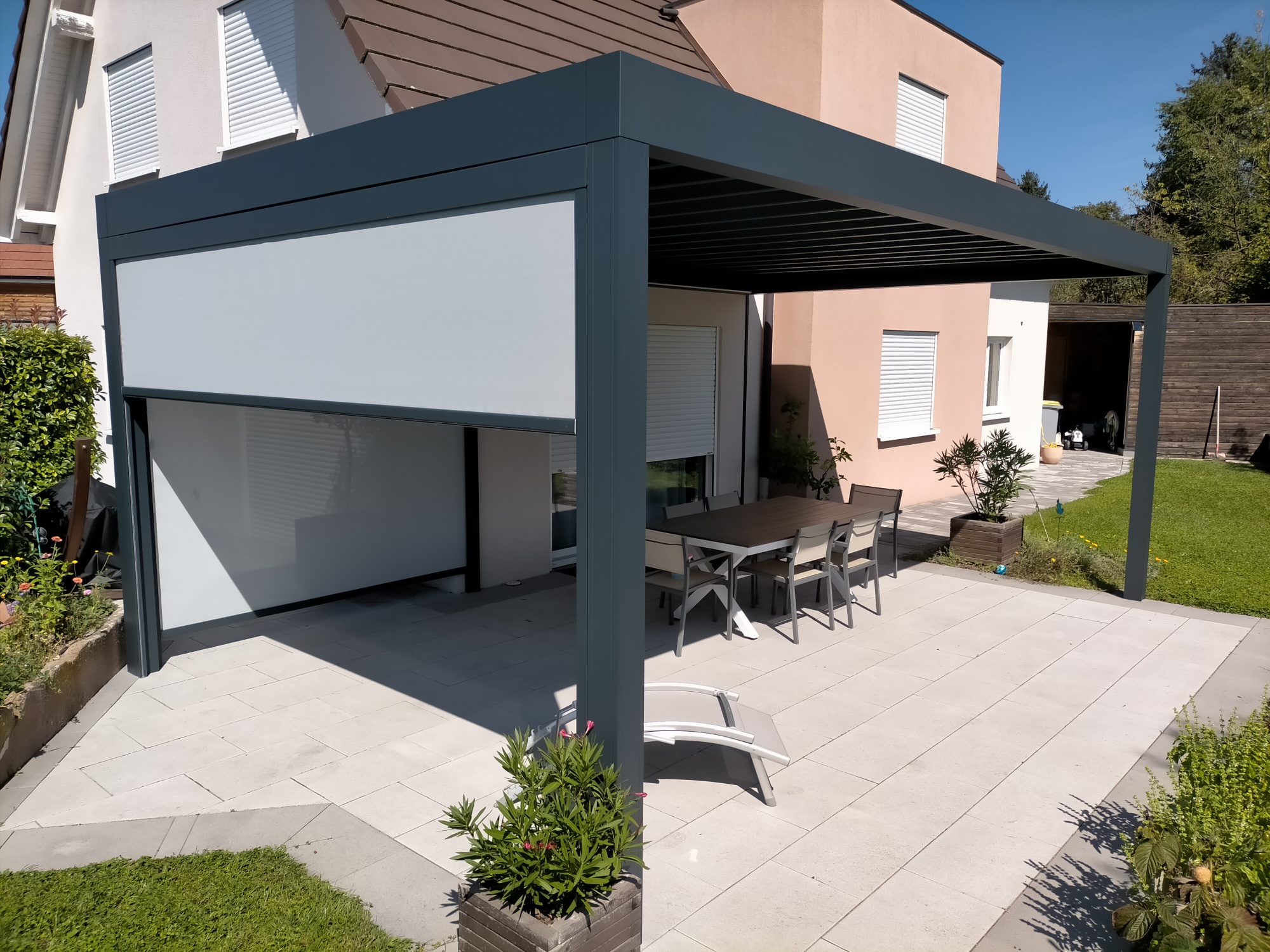 Pergola aluminium toile rétractable
