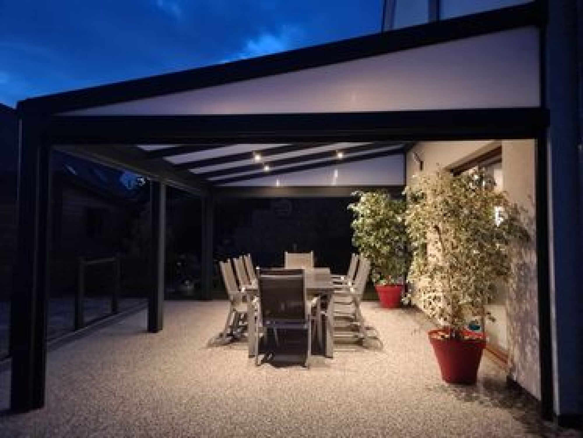 Pergola aluminium toiture fixe polycarbonate