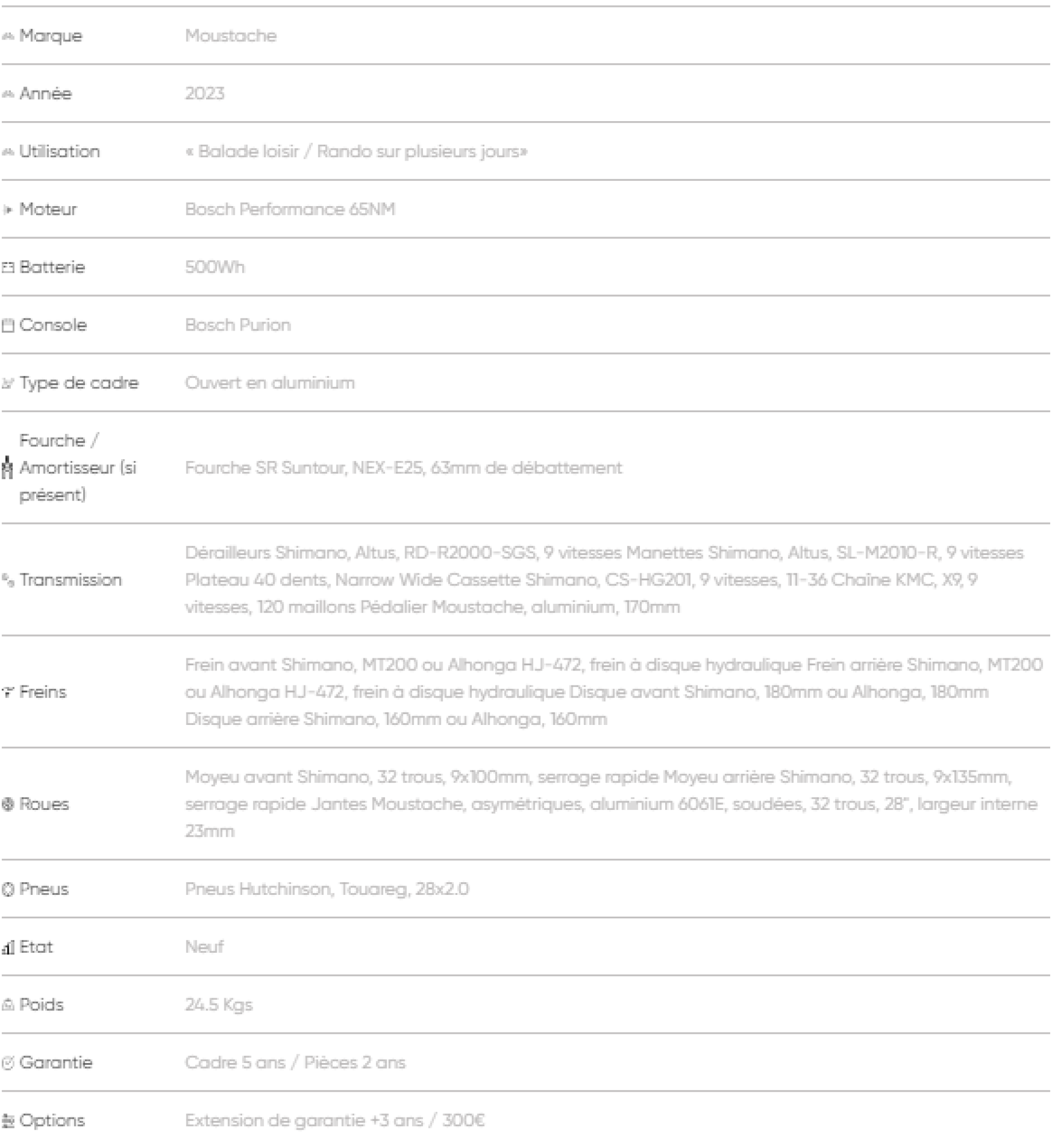 Trekking électrique moustache samedi 28 trekking 2 open 500wh