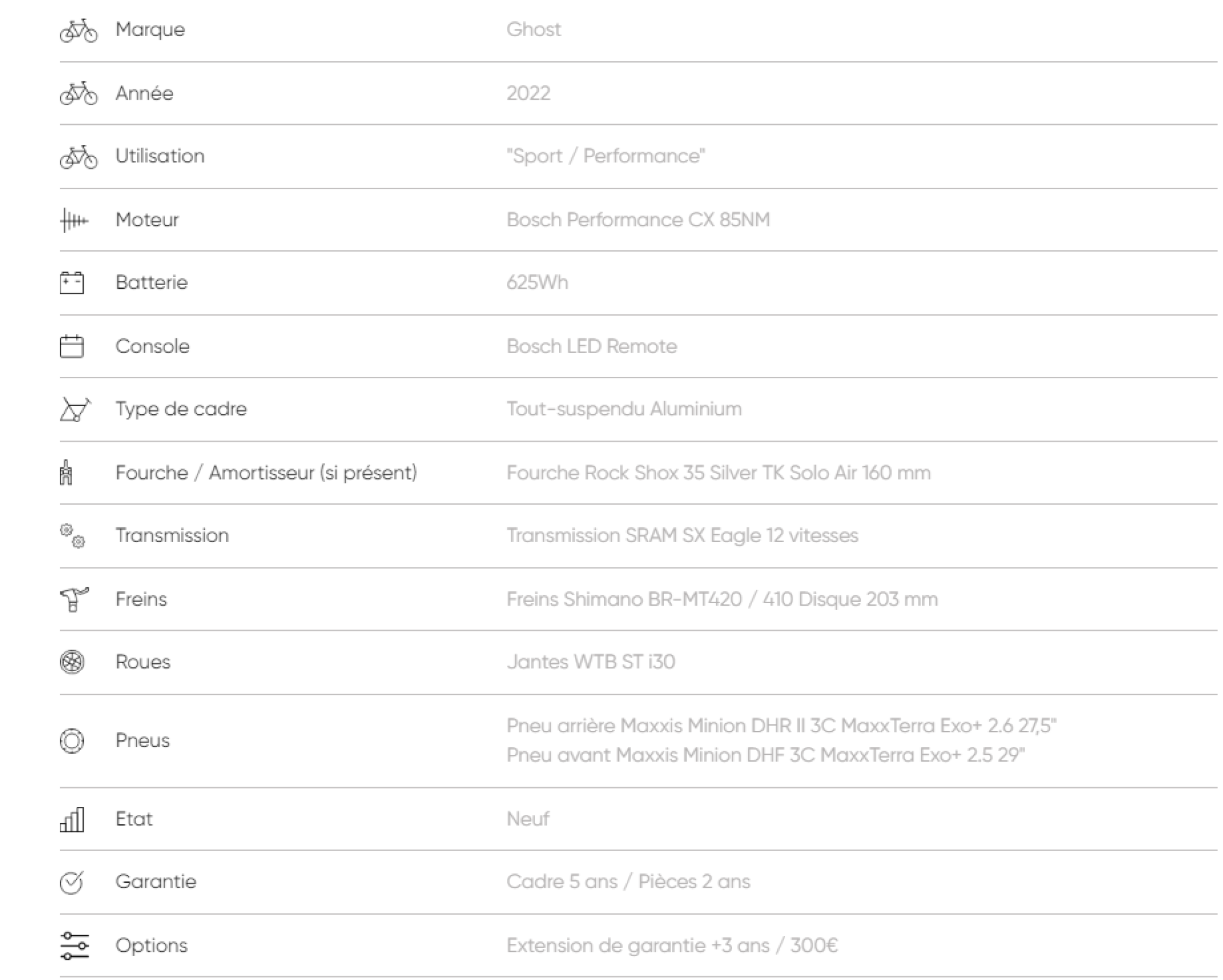 Vtt électrique ghost e-asx 160 essential