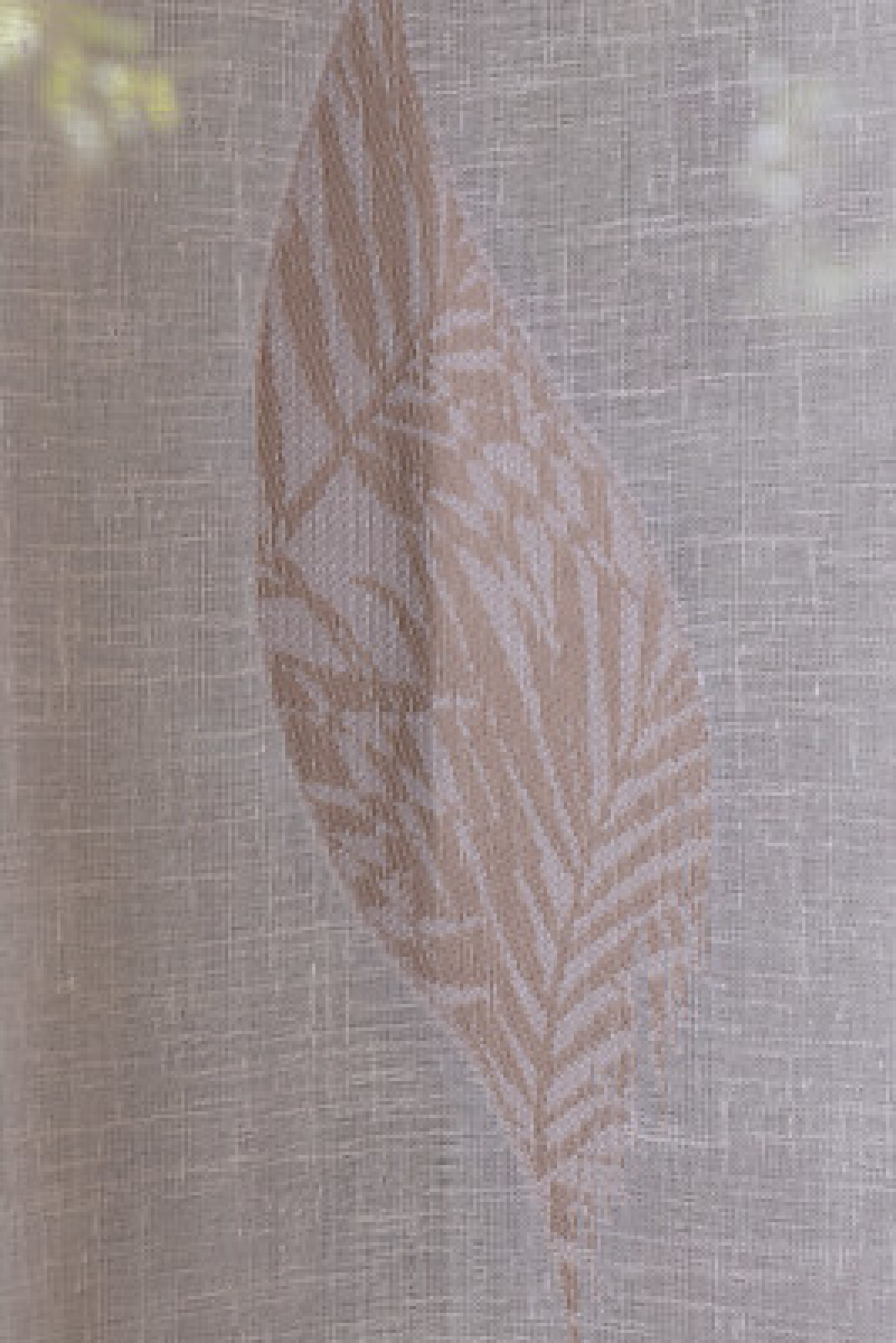 Rideau Voilage FEUILLES Taupe