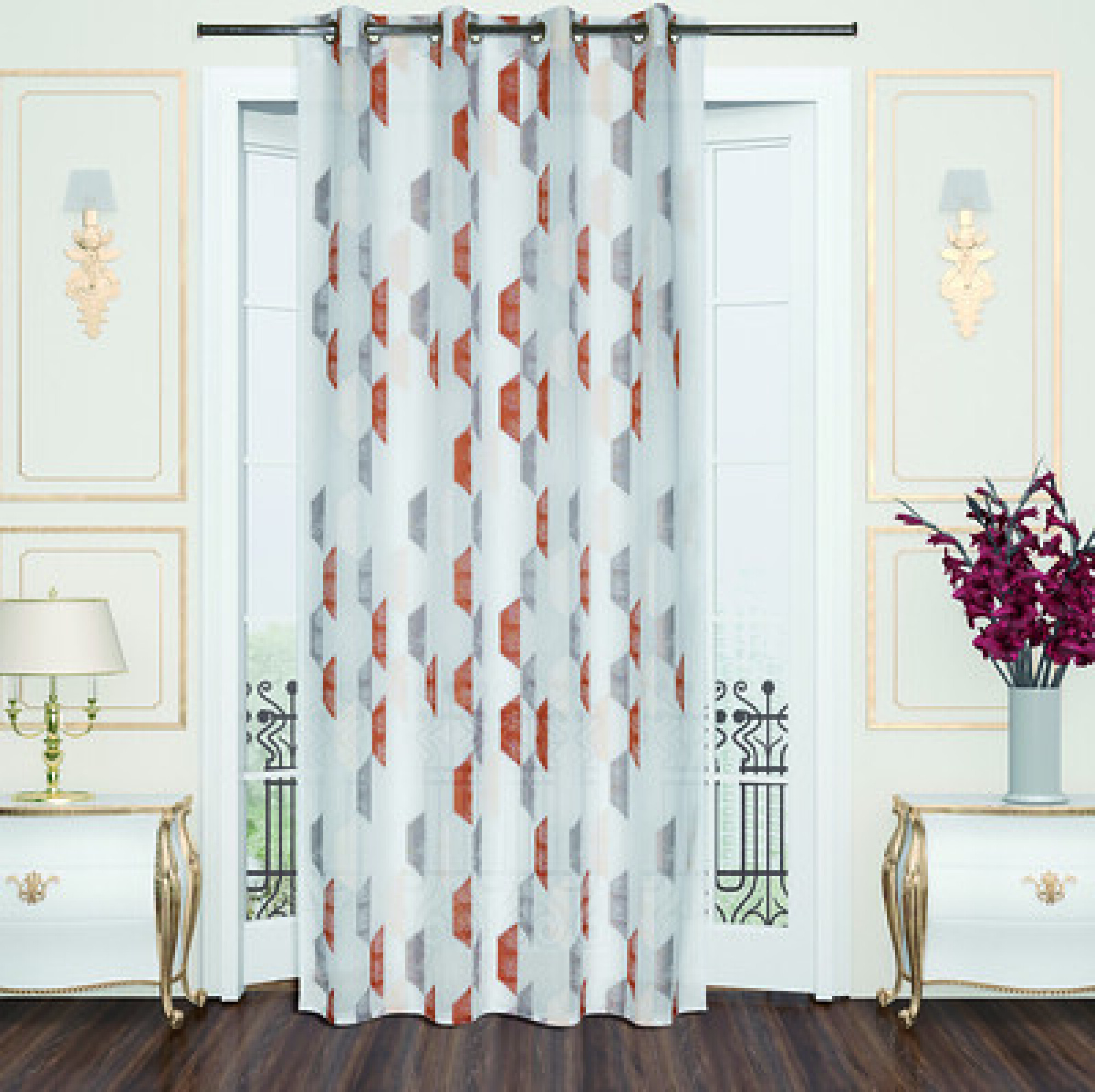 Rideau Voilage Grande Largeur EFE Terracotta