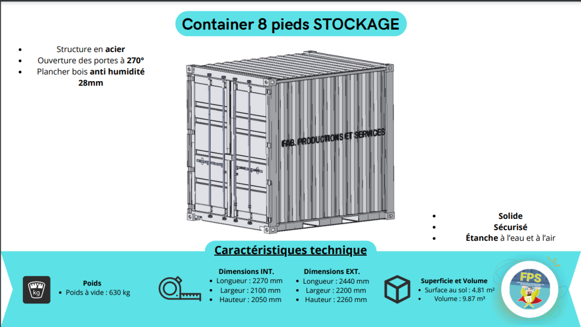 Container de stockage 8'