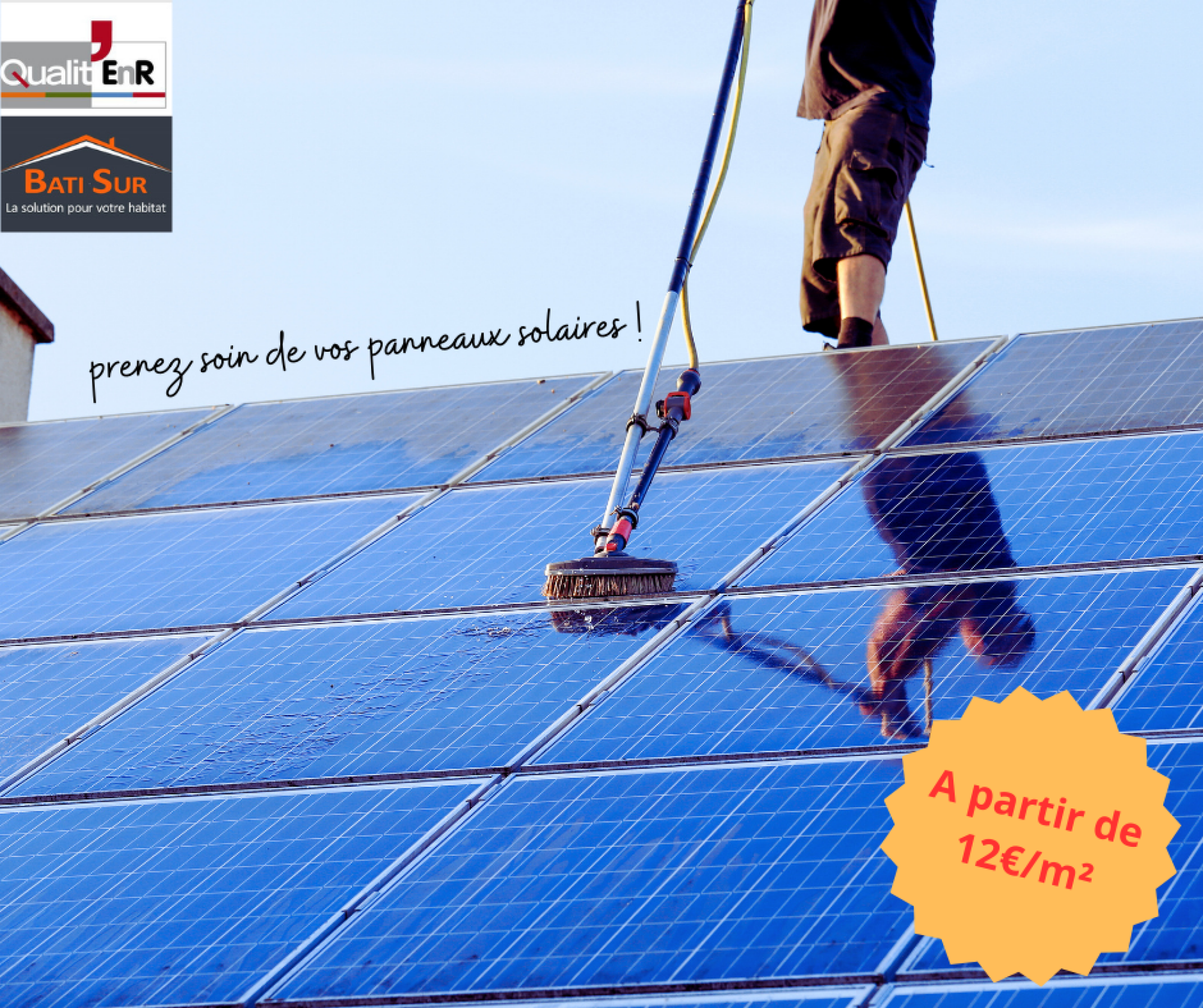 Entretien de panneaux solaires photovoltaïques