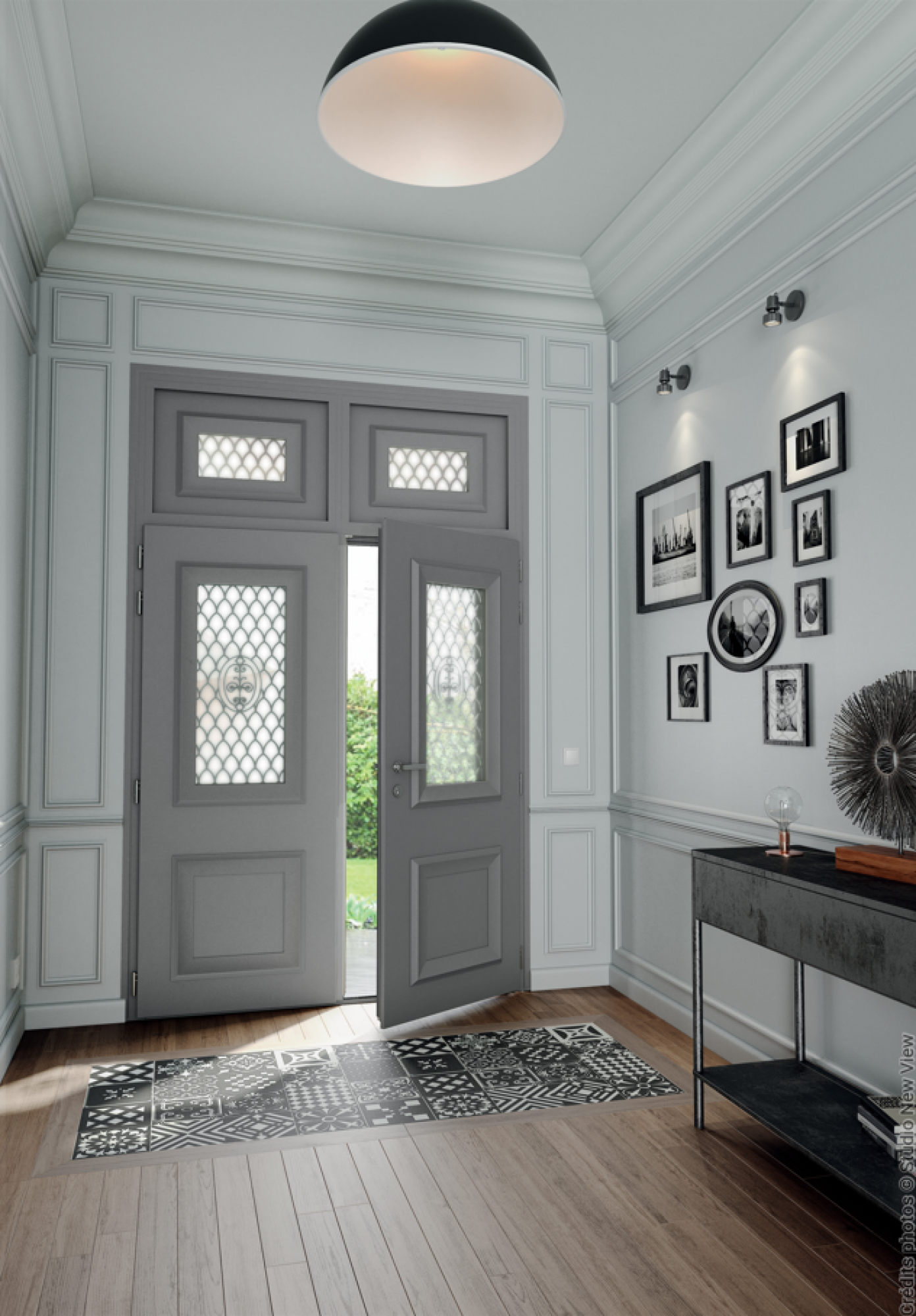 Porte d'entrée aluminium ou PVC