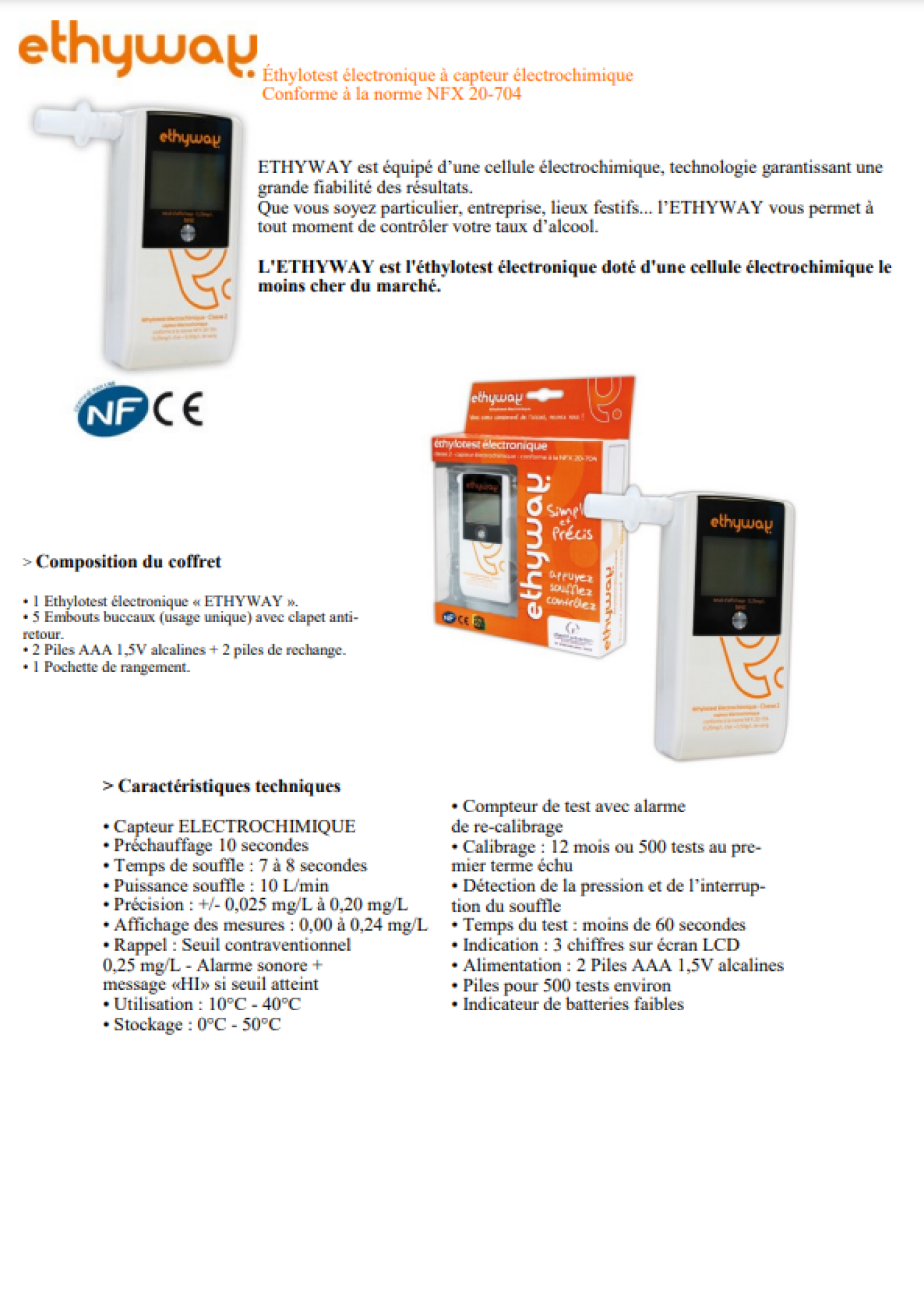 Ethyway éthylotest électronique