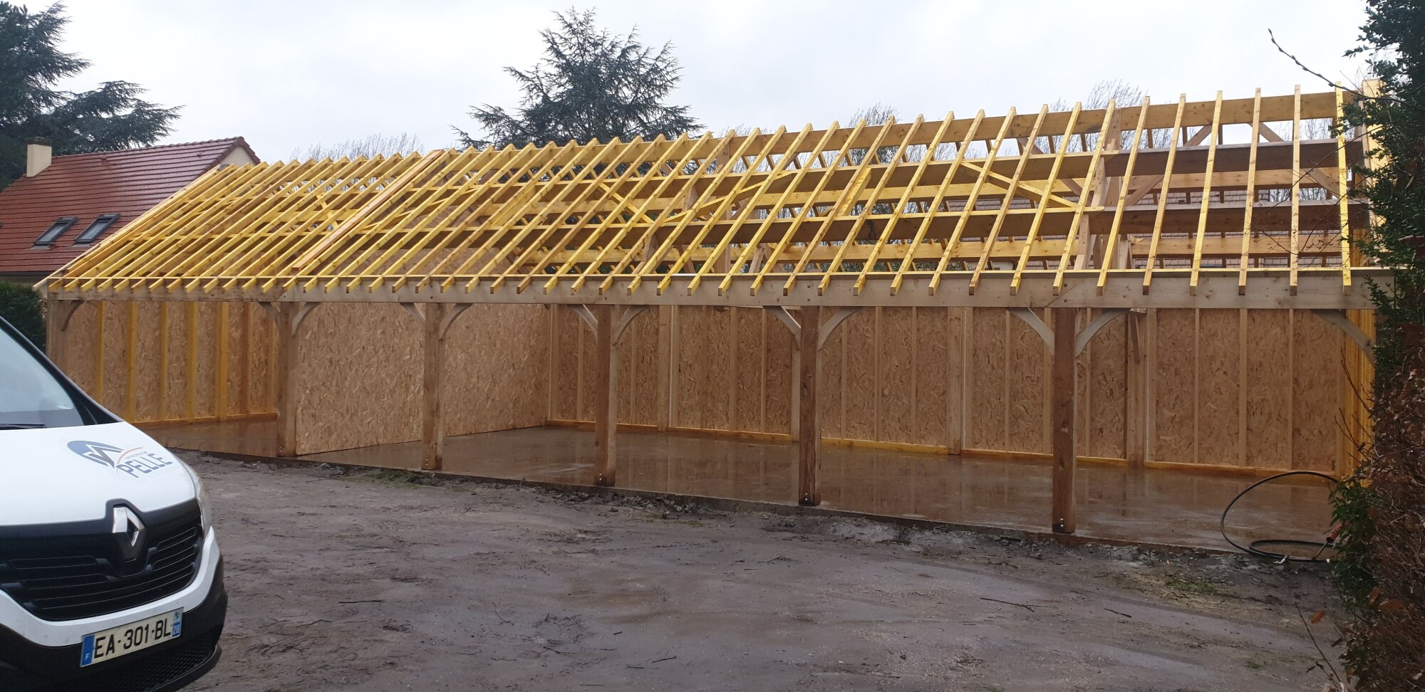 Garage ossature bois