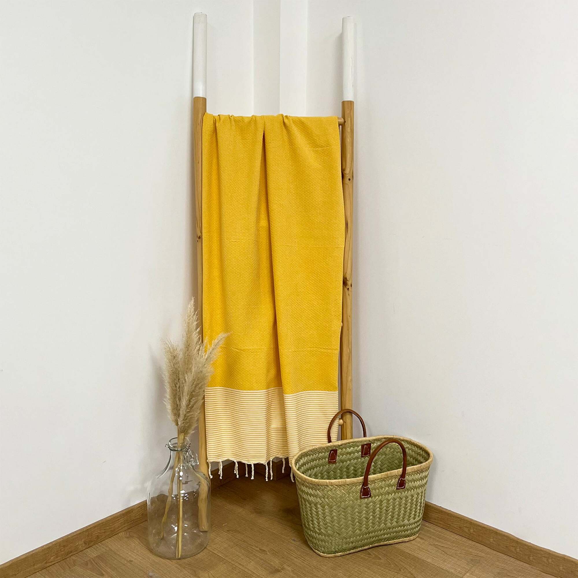 Fouta traditionnelle Mikanda Tournesol 200x200 190g/m²